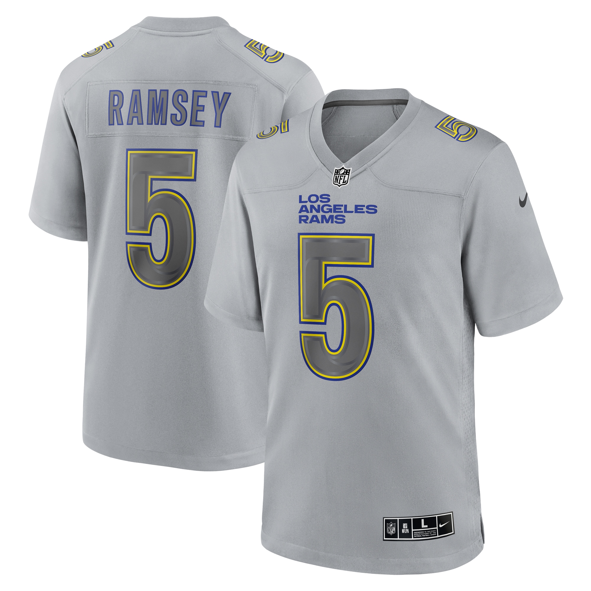 Jalen Ramsey Los Angeles Rams Nike Atmosphere Fashion Game Jersey - Gray - vstockx