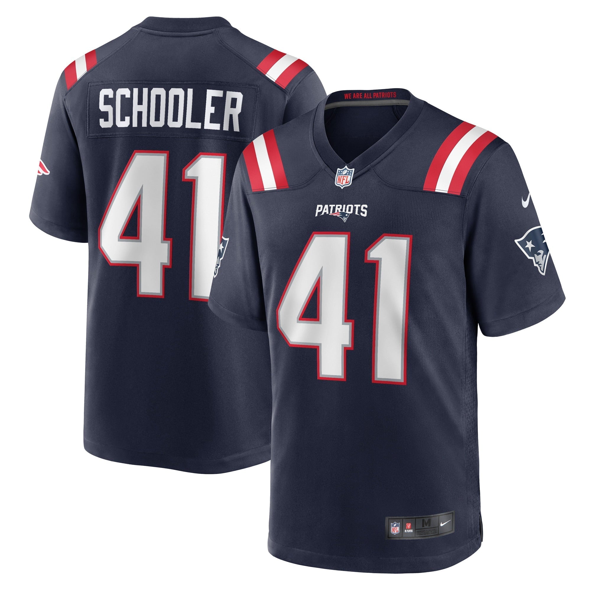 Men's Nike Brenden Schooler Navy New England Patriots Game Player Jersey - vstockx