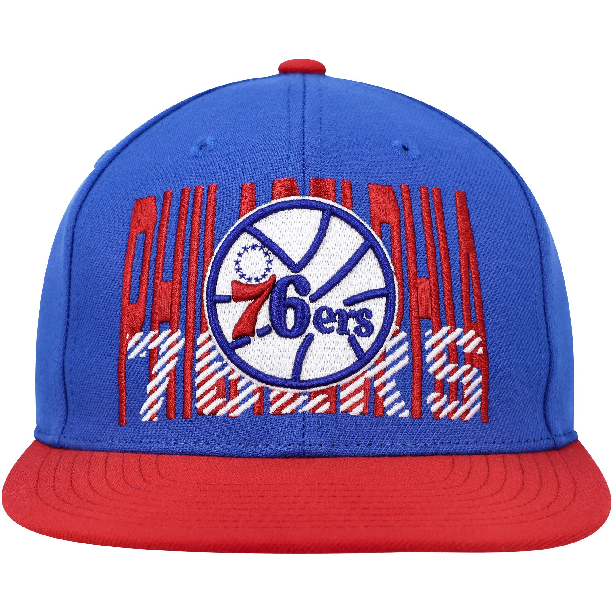 Philadelphia 76ers Mitchell & Ness SOUL Cross Check Snapback - Royal - vstockx