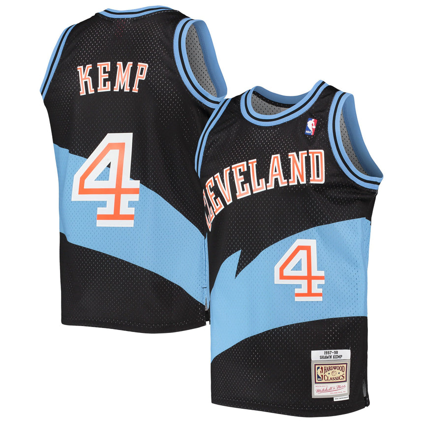 Men's Cleveland Cavaliers Shawn Kemp Mitchell & Ness Black 1997-98 Hardwood Classics Swingman Jersey - vstockx