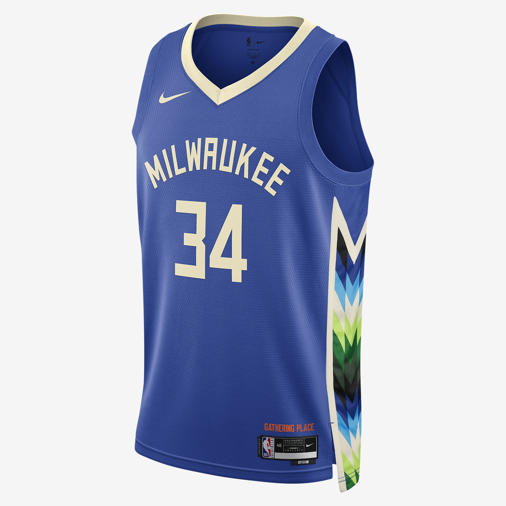 Giannis Antetokounmpo Milwaukee Bucks City Edition Nike Dri-FIT NBA Swingman Jersey - Game Royal - vstockx
