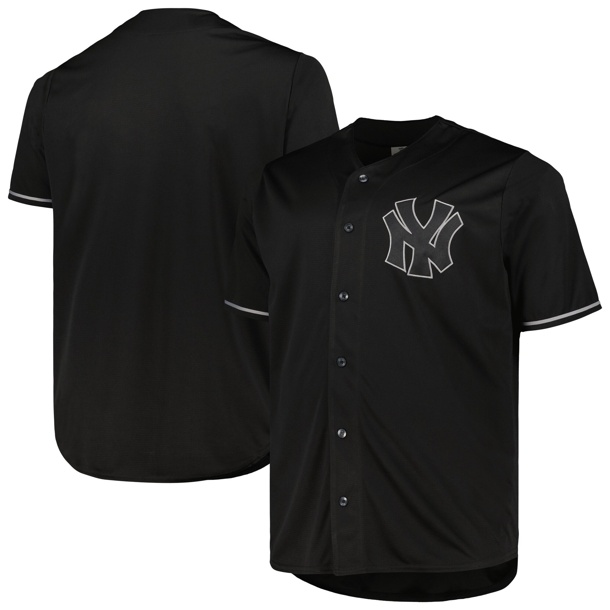 New York Yankees Big & Tall Pop Fashion Jersey - Black/Gray - vstockx