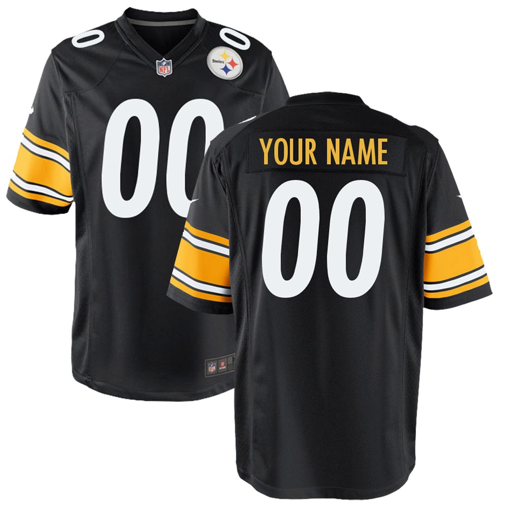Pittsburgh Steelers Nike Youth Custom Game Jersey - Black - vstockx