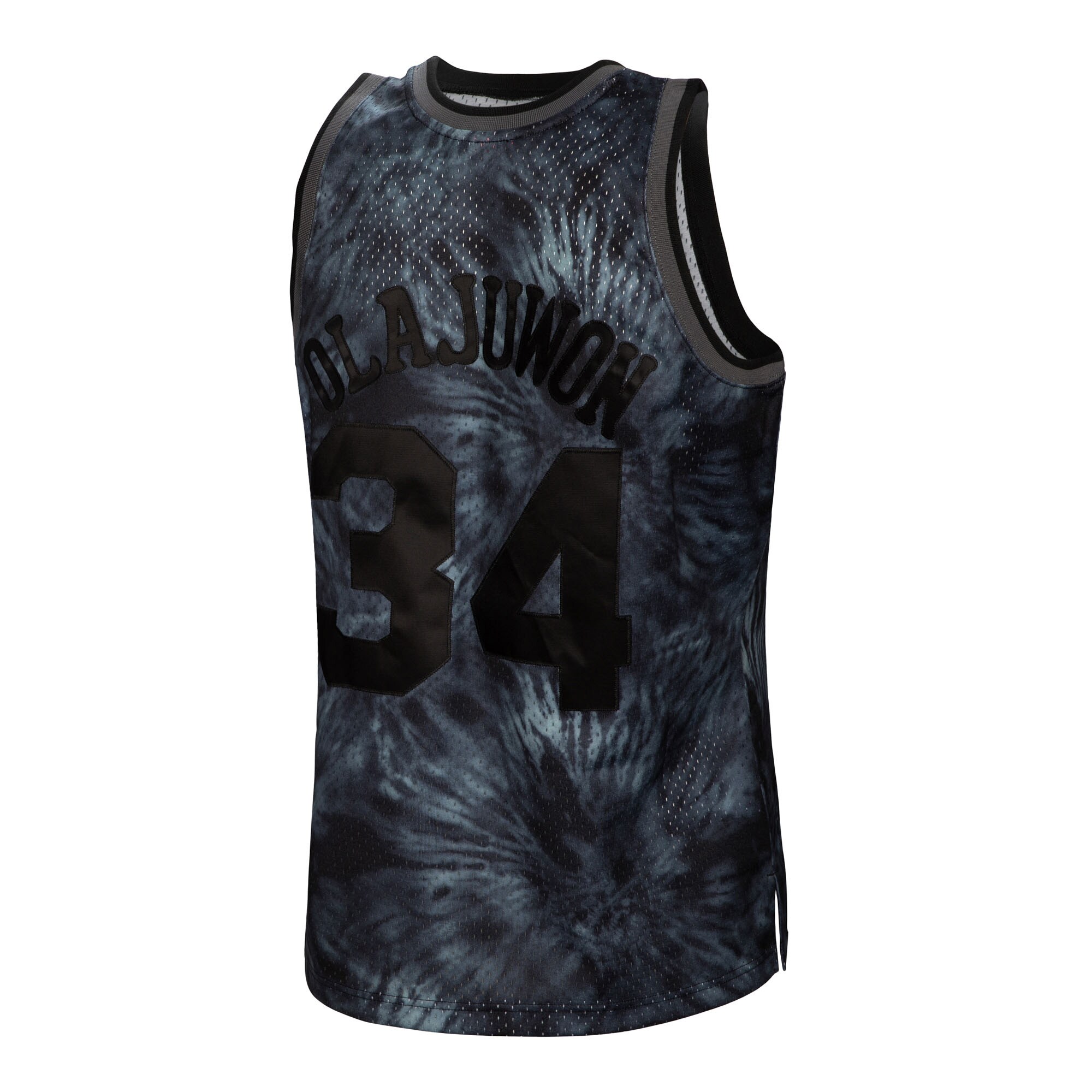 Hakeem Olajuwon Houston Rockets Mitchell & Ness Hardwood Classics 1993/94 Tie-Dye Swingman Jersey - Black - vstockx