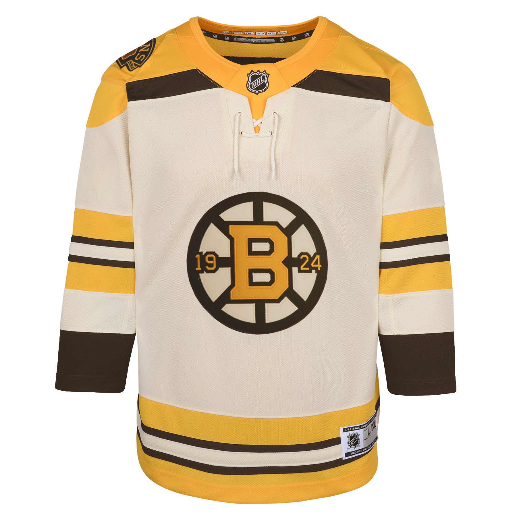 Boston Bruins Youth 100th Anniversary Premier Jersey - Cream - vstockx