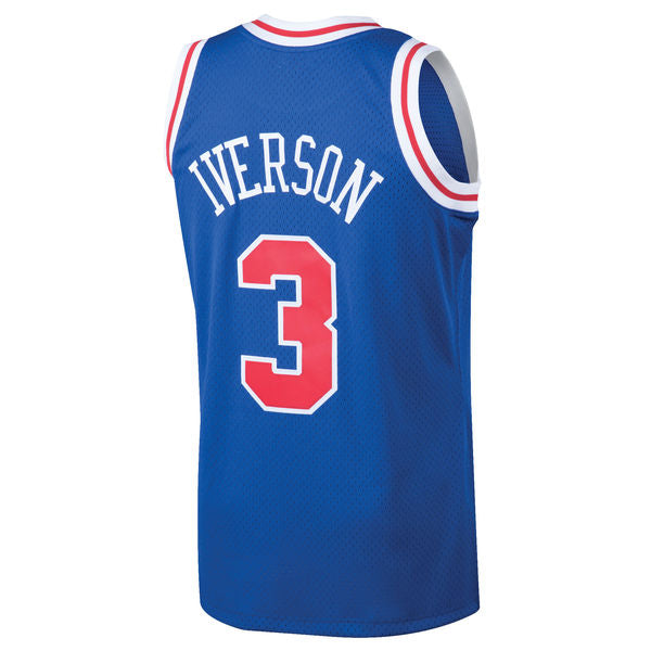 Men's Philadelphia 76ers Allen Iverson Mitchell & Ness Royal 1996-97 Hardwood Classics Swingman Jersey - vstockx