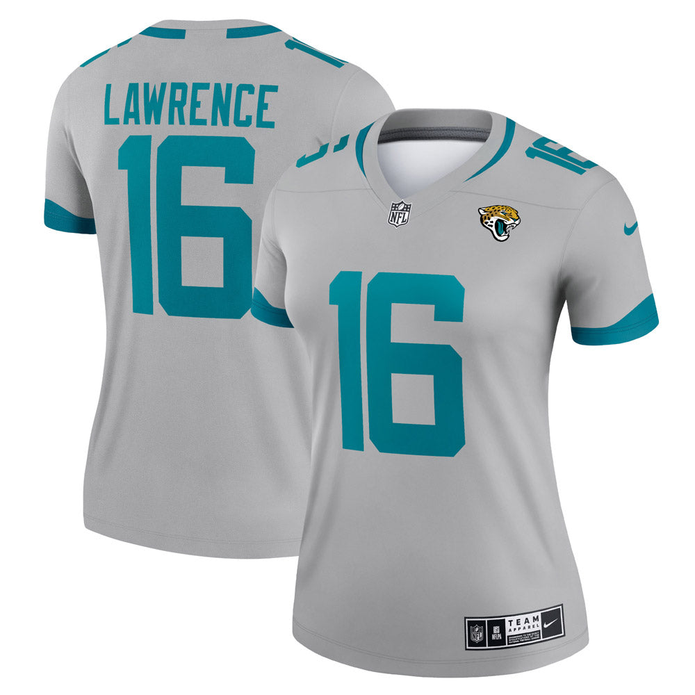 Women's Jacksonville Jaguars Trevor Lawrence Inverted Legend Jersey Silver - vstockx
