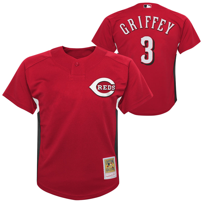 Youth Cincinnati Reds Ken Griffey Jr. Mitchell & Ness Red 2007 Cooperstown Collection Batting Practice Jersey - vstockx