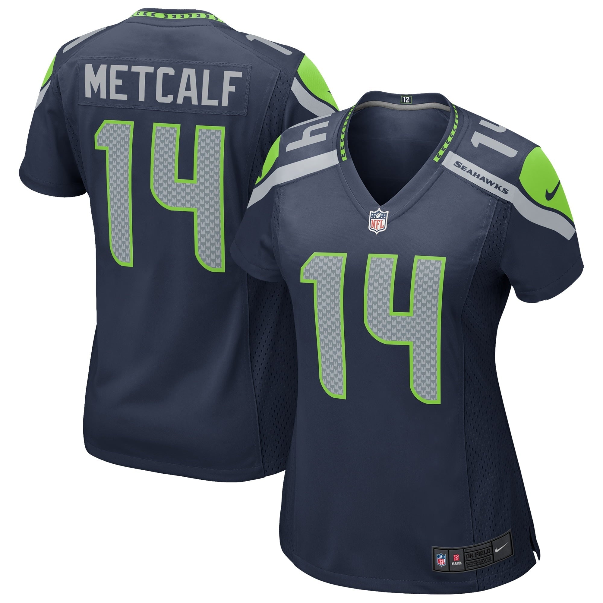 Women's Nike DK Metcalf Navy Seattle Seahawks Game Jersey - vstockx
