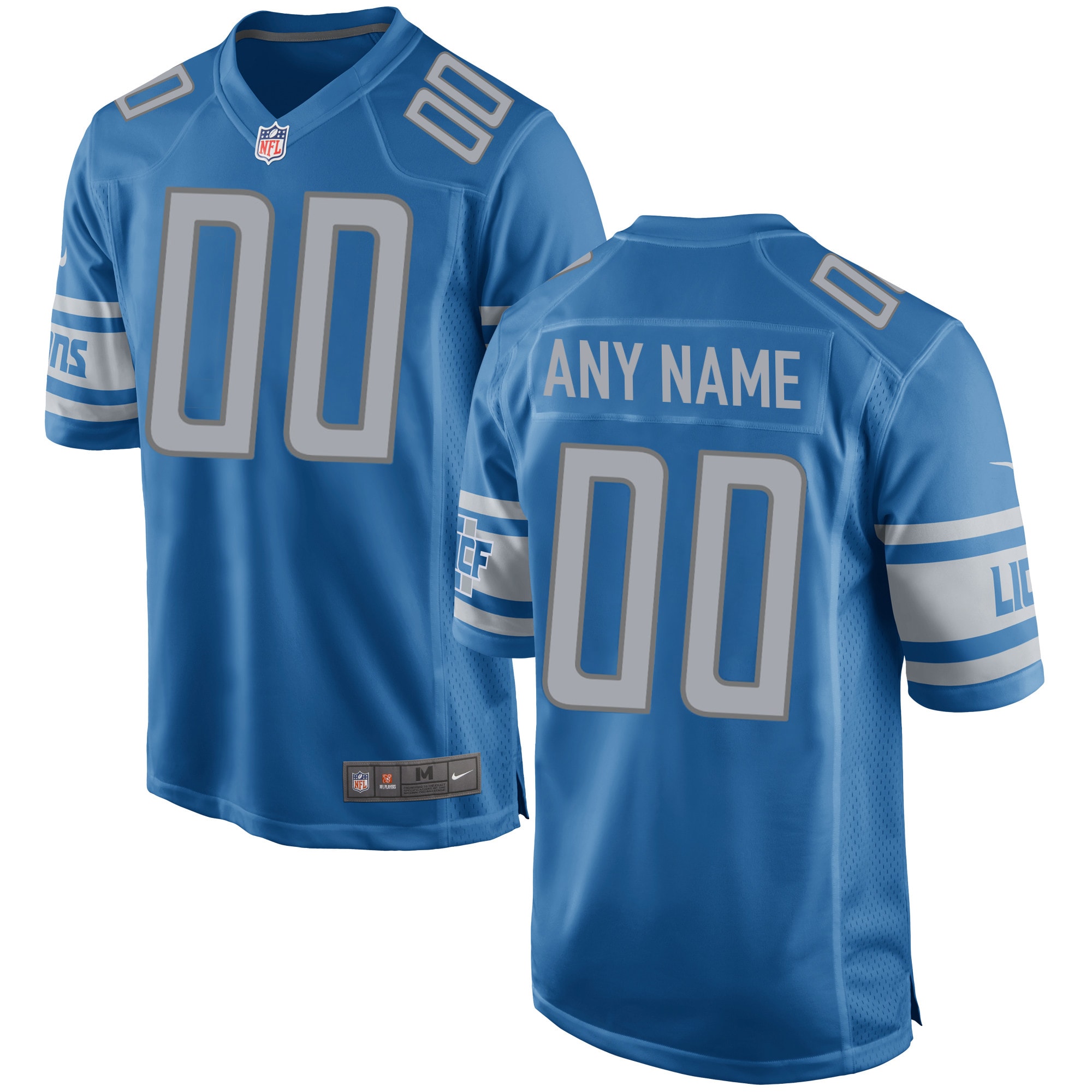 Detroit Lions Nike Custom Game Jersey - Blue - vstockx
