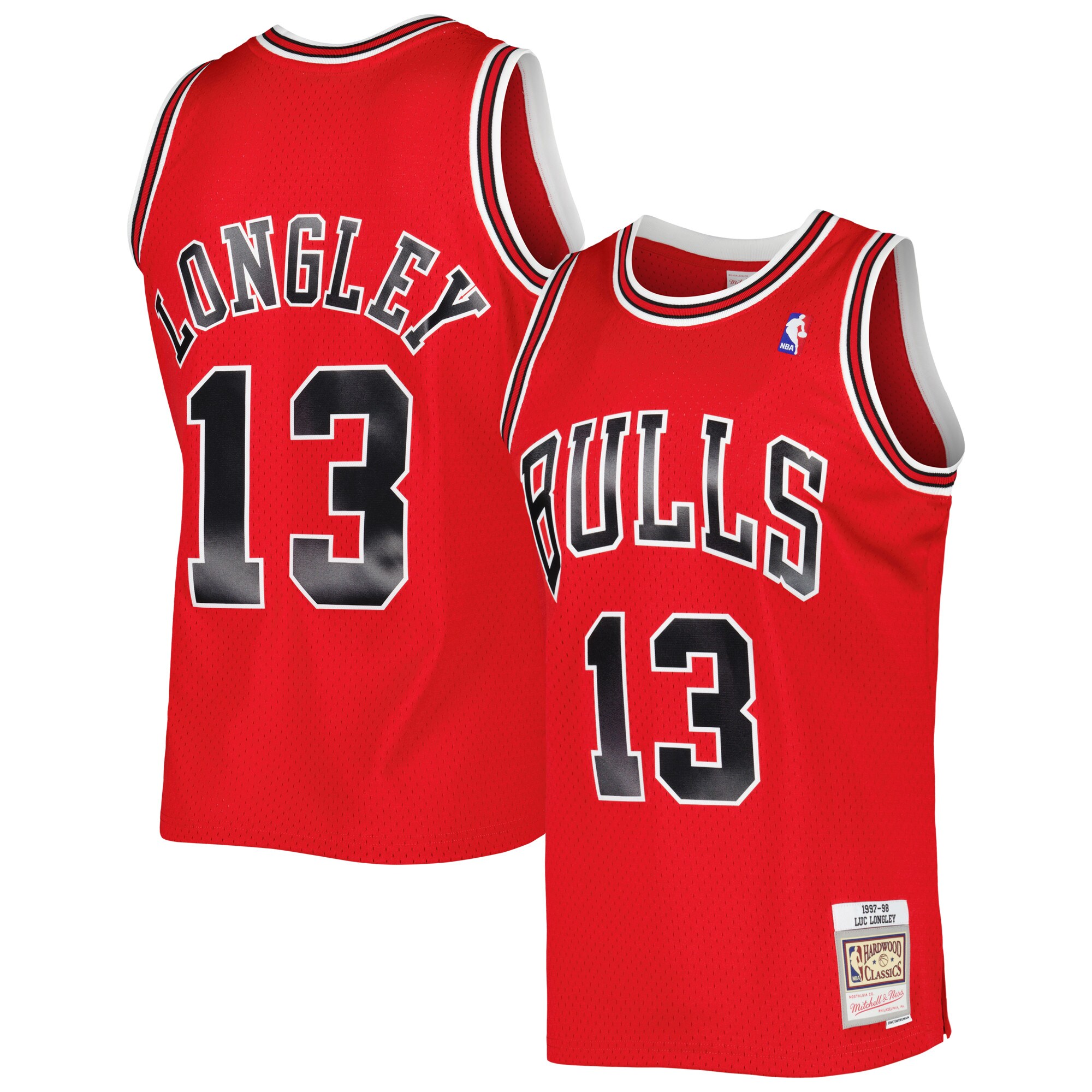 Luc Longley Chicago Bulls Mitchell & Ness 2001/02 Hardwood Classics Swingman Jersey - Red - vstockx