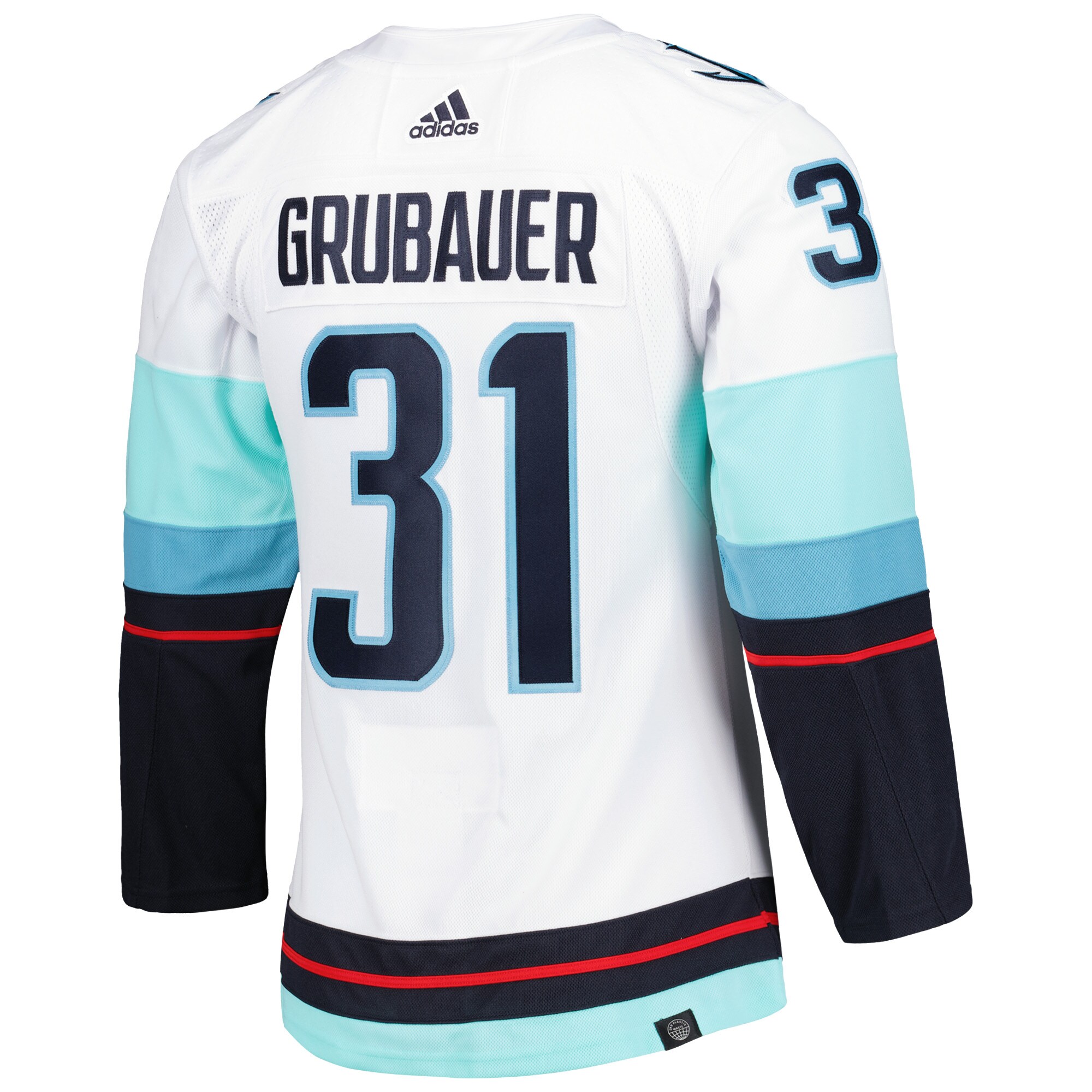 Philipp Grubauer Seattle Kraken adidas Away Primegreen Authentic Pro Player Jersey - White - vstockx