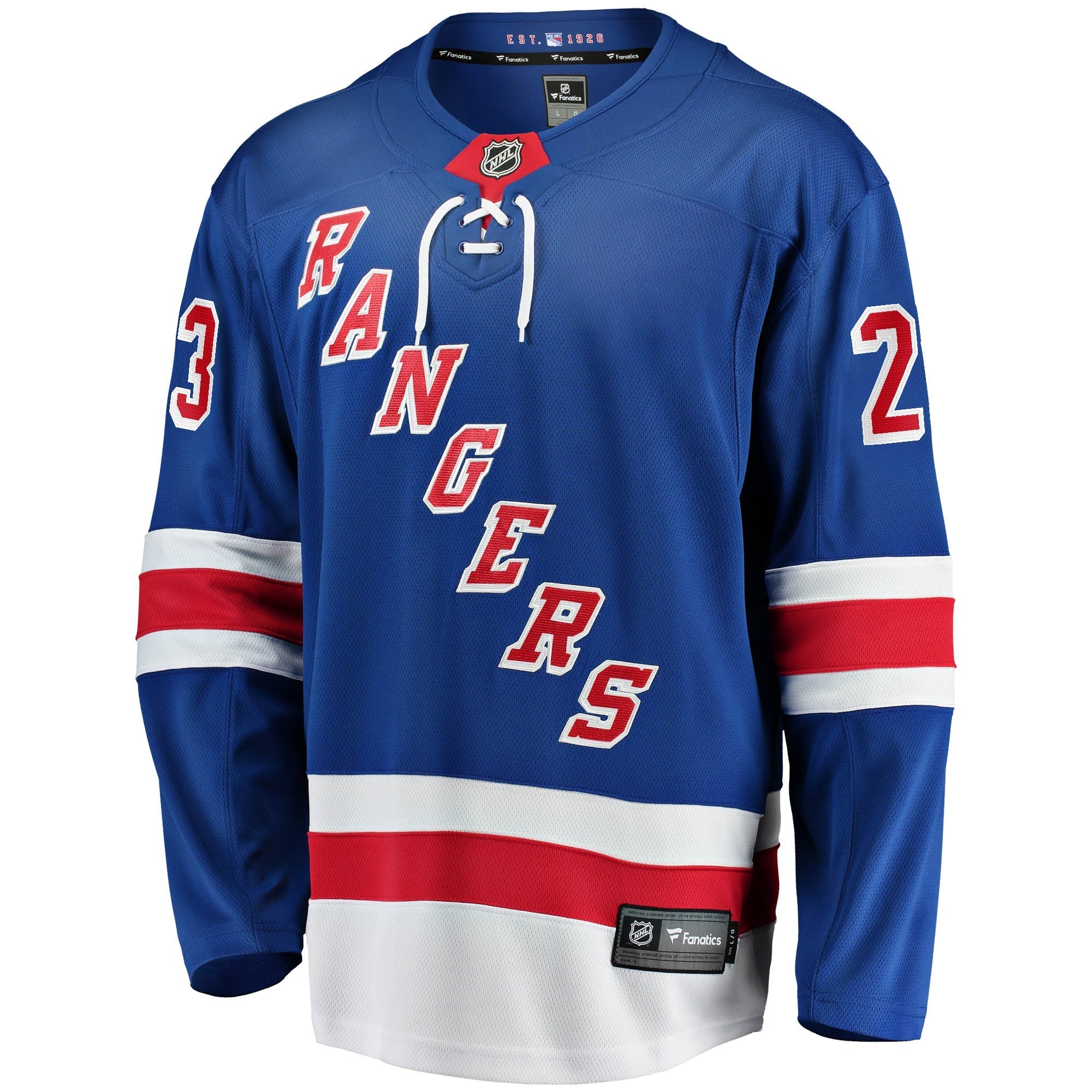 Men's Fanatics Branded Adam Fox Blue New York Rangers 2017/18 Home Breakaway Replica Jersey - vstockx