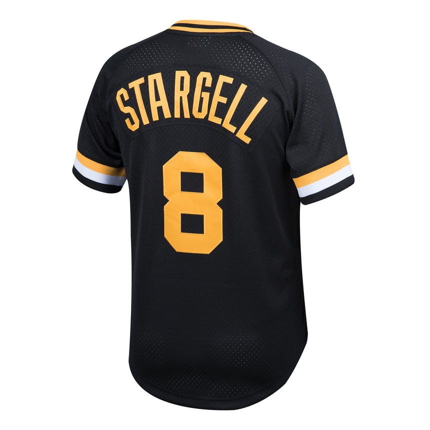 Youth Pittsburgh Pirates Willie Stargell & Ness Black Cooperstown Collection Mesh Batting Practice Jersey - vstockx