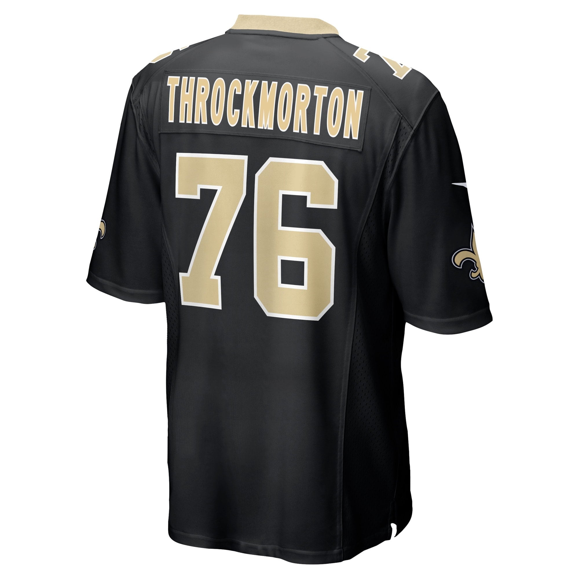 Men's Nike Calvin Throckmorton Black New Orleans Saints Game Player Jersey - vstockx