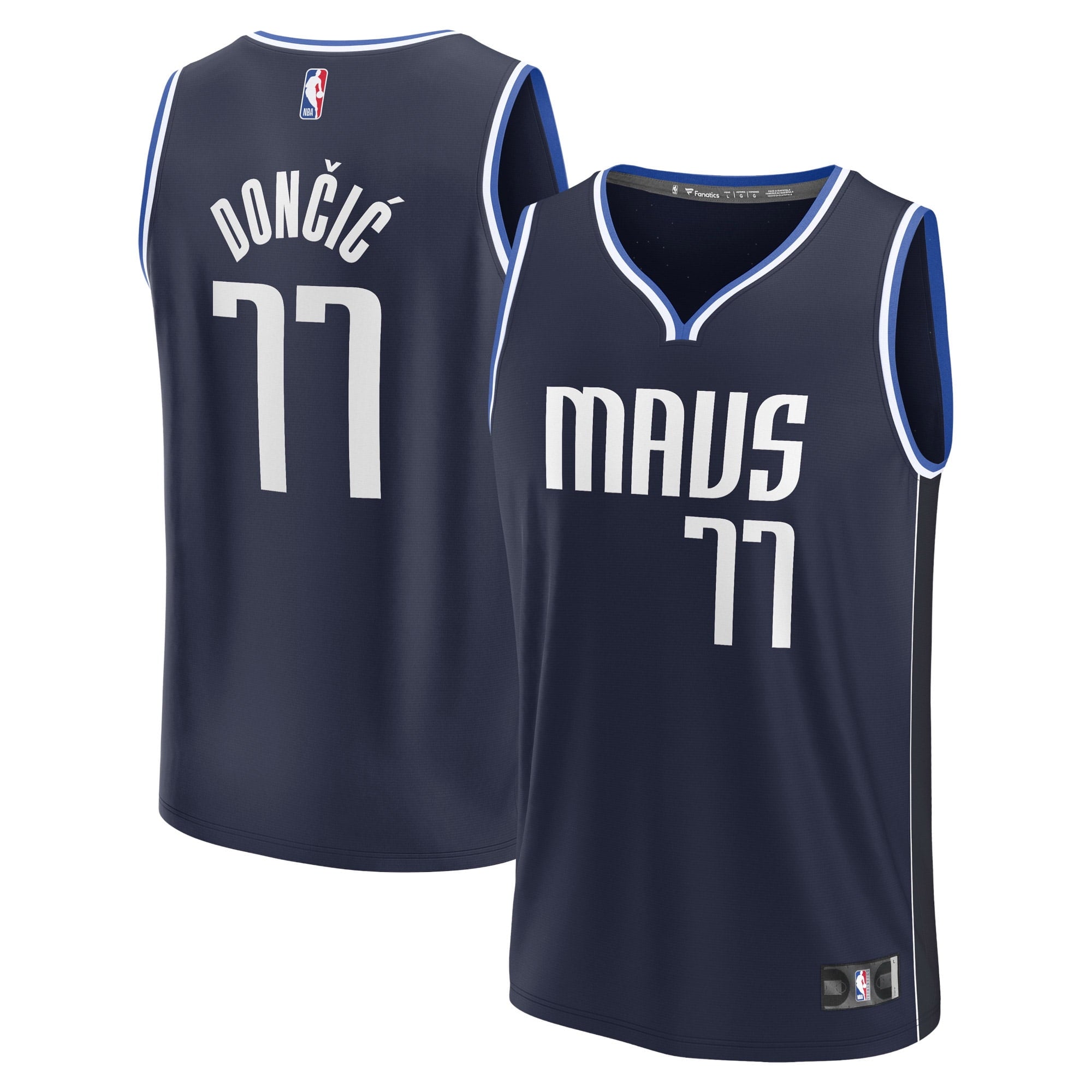 Youth Fanatics Branded Luka Doncic Navy Dallas Mavericks Fast Break Player Jersey - Statement Edition - vstockx