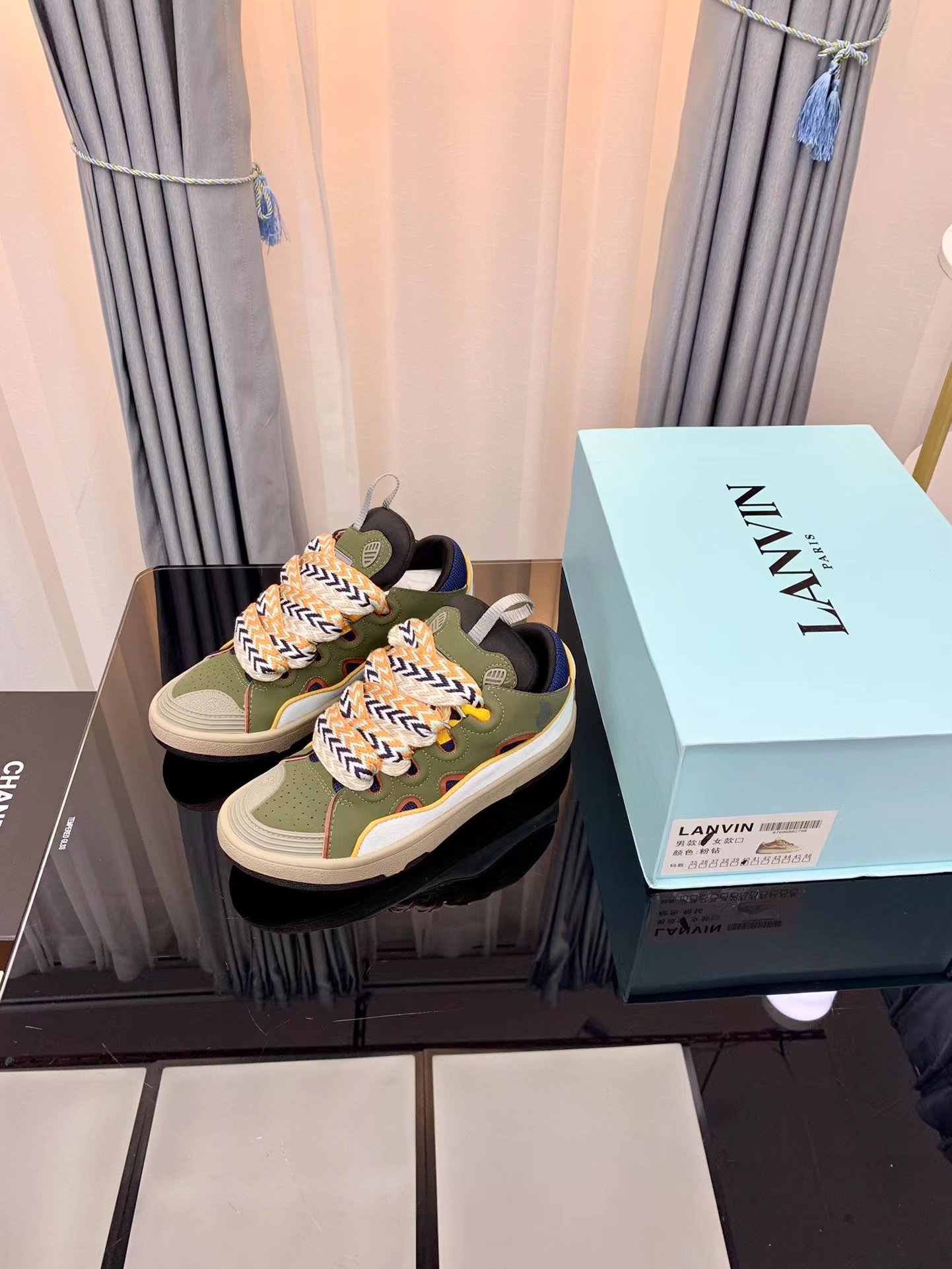 Lanvin Leather Curb army green - vstockx