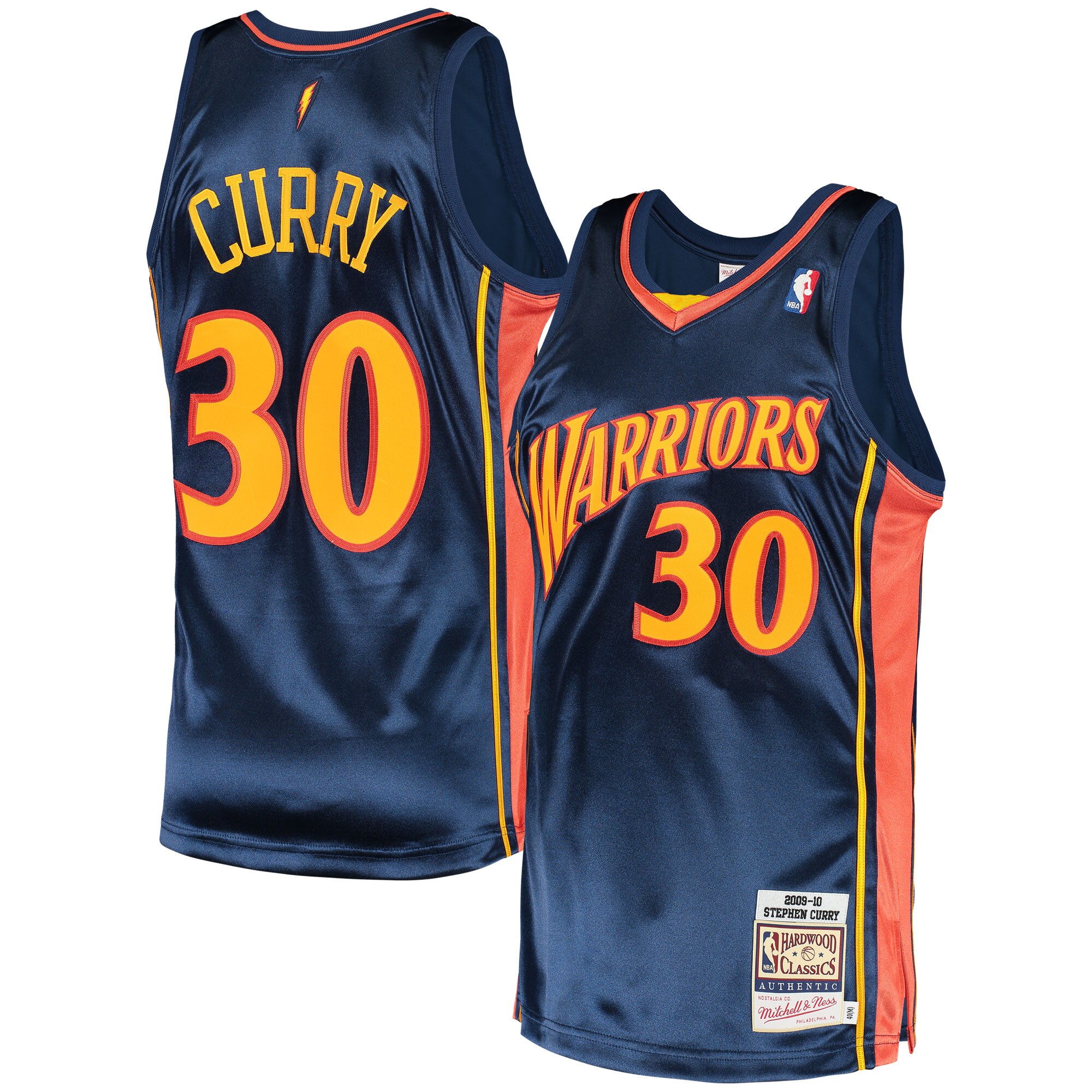 Stephen Curry Golden State Warriors Mitchell & Ness 2009 Hardwood Classics Authentic Jersey - Navy - vstockx