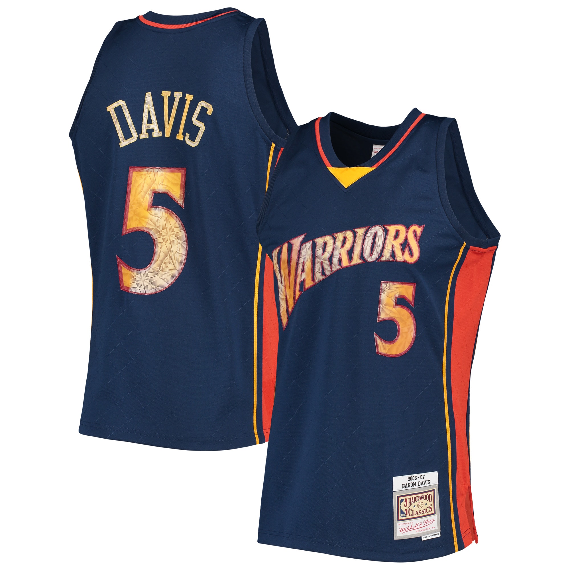 Baron Davis Golden State Warriors Mitchell & Ness 1996-97 Hardwood Classics NBA 75th Anniversary Diamond Swingman Jersey - Royal - vstockx