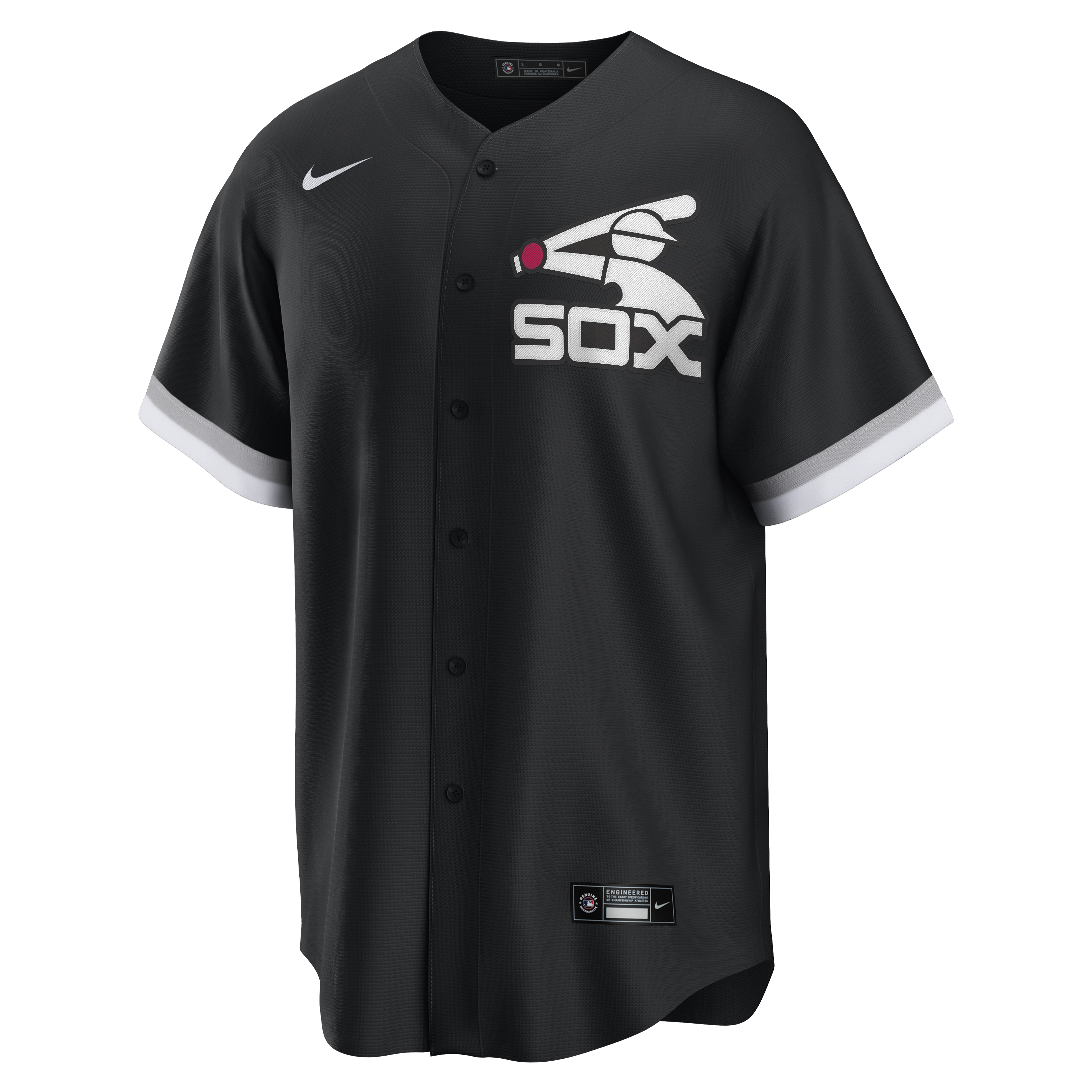Chicago White Sox Nike Men's Black Alternate Batterman Logo Replica Jersey - vstockx