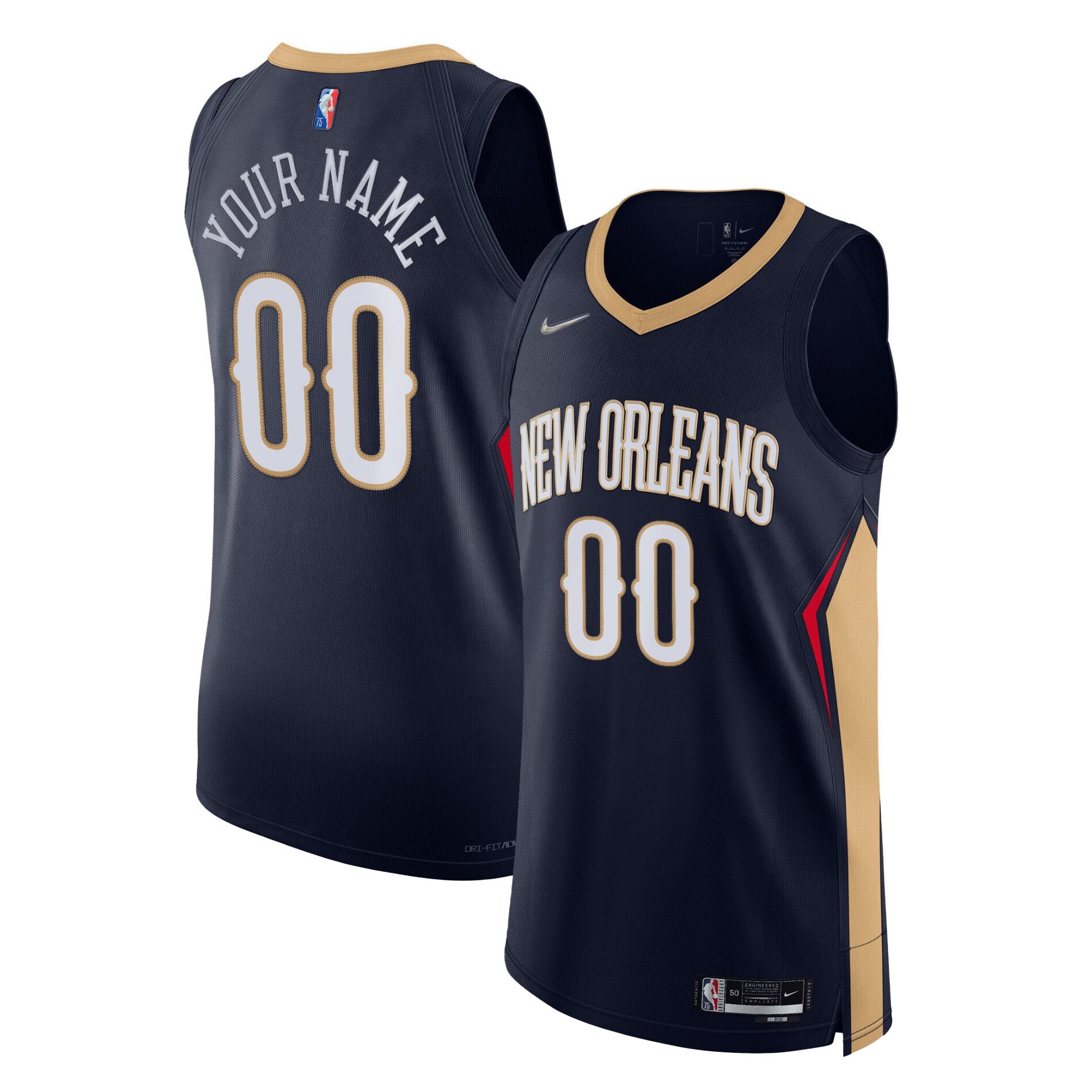 New Orleans Pelicans Nike 2021/22 Diamond Authentic Custom Jersey - Icon Edition - Navy - vstockx