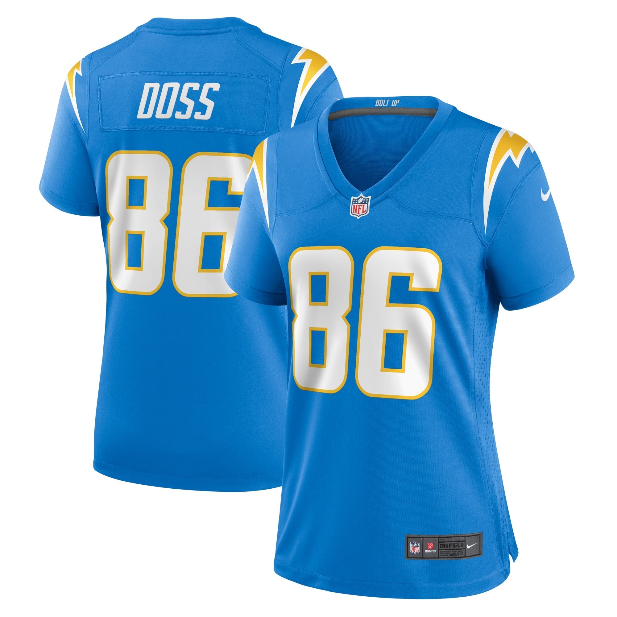 Women's Nike Keelan Doss Powder Blue Los Angeles Chargers Home Game Player Jersey - vstockx
