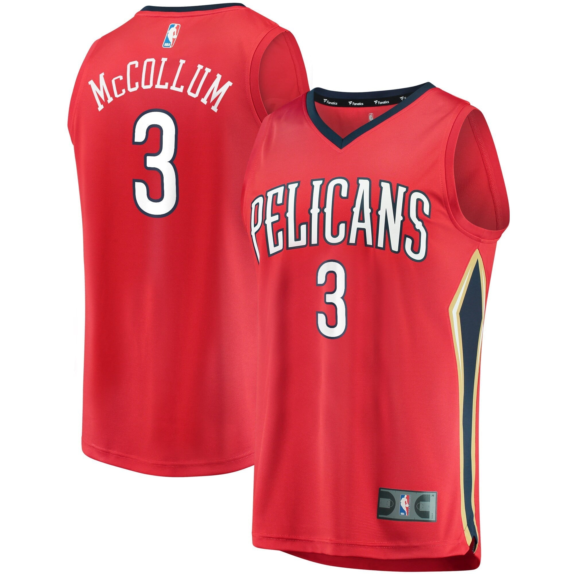 Men's Fanatics Branded C.J. McCollum Red New Orleans Pelicans Fast Break Replica Player Jersey - Statement Edition - vstockx