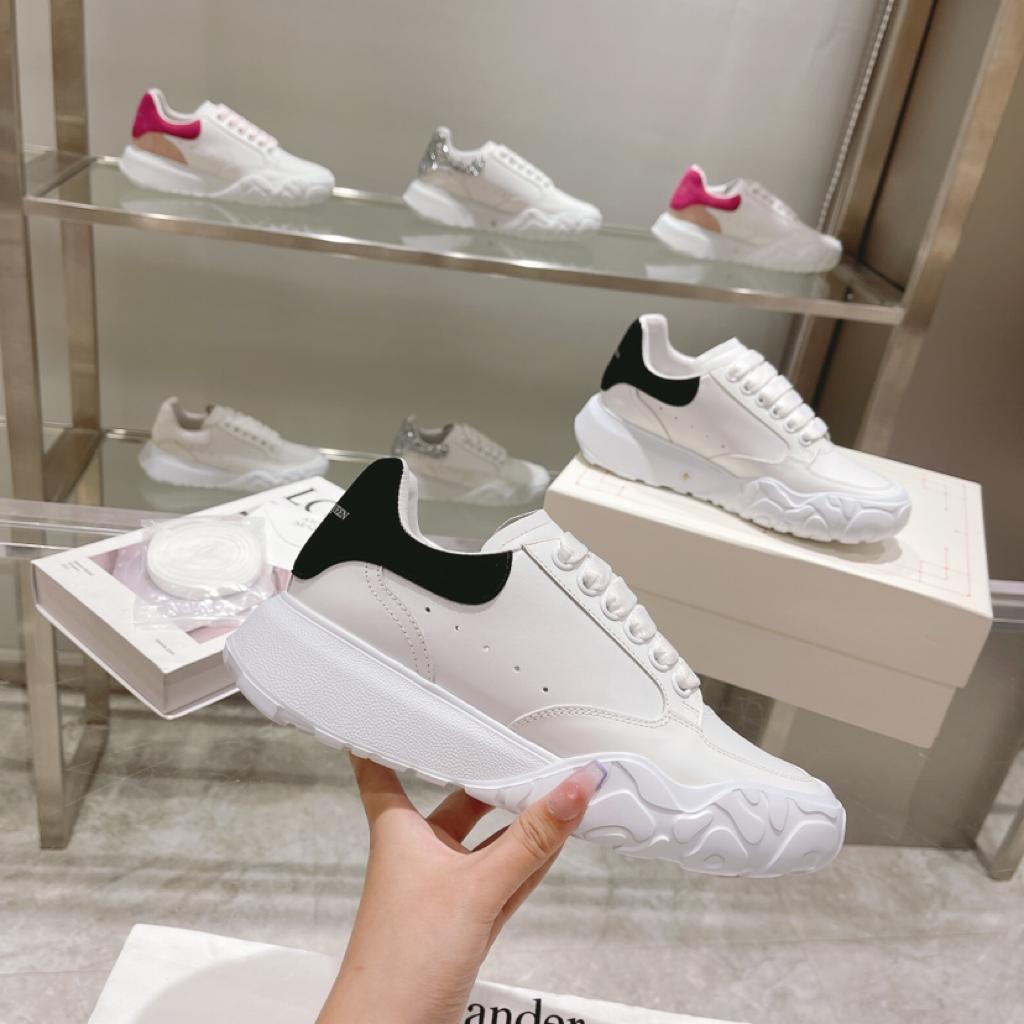 Alexander McQueen Oversized Court Trainer White Black - vstockx