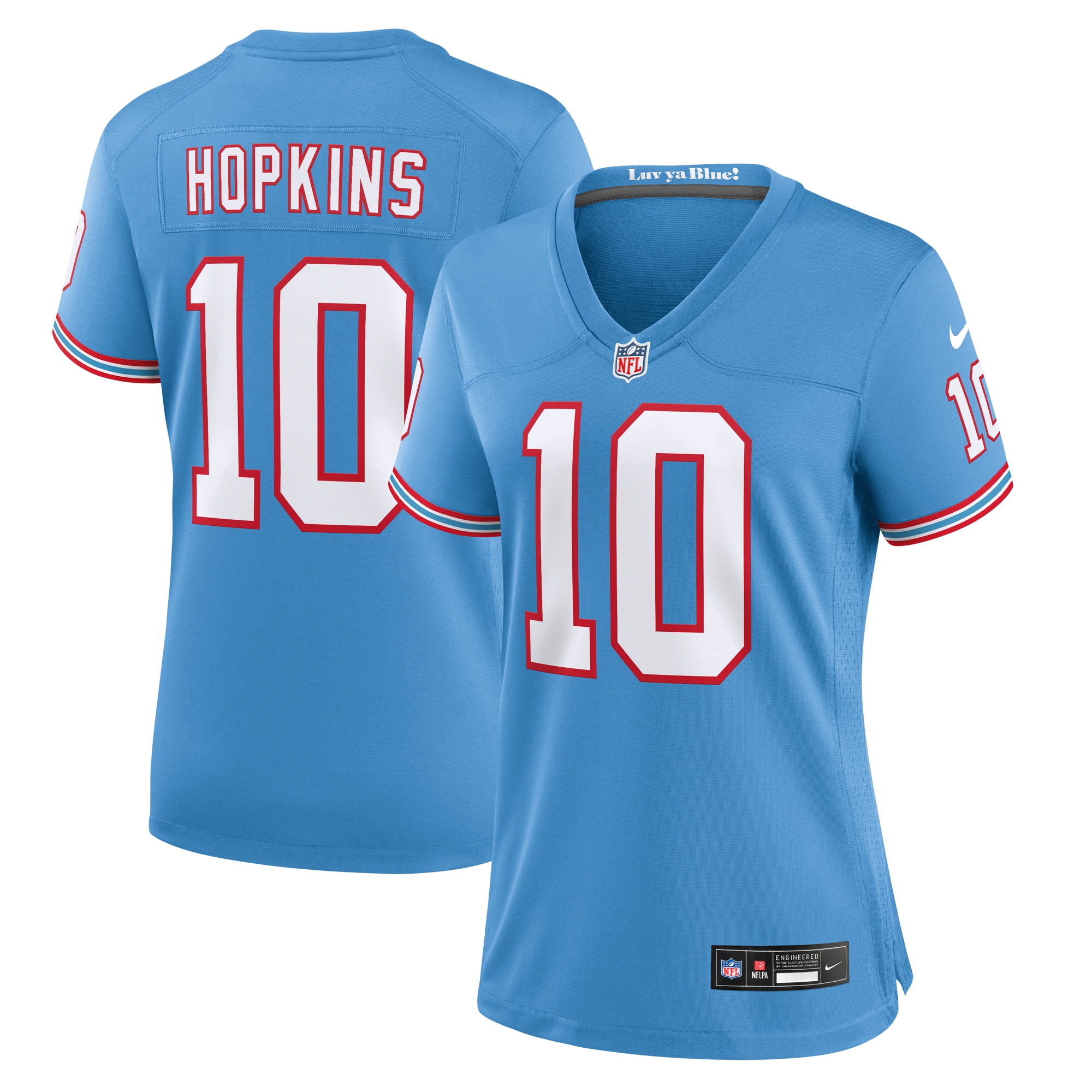 DeAndre Hopkins Tennessee Titans Nike Women's Oilers Throwback Player Game Jersey - Light Blue - vstockx
