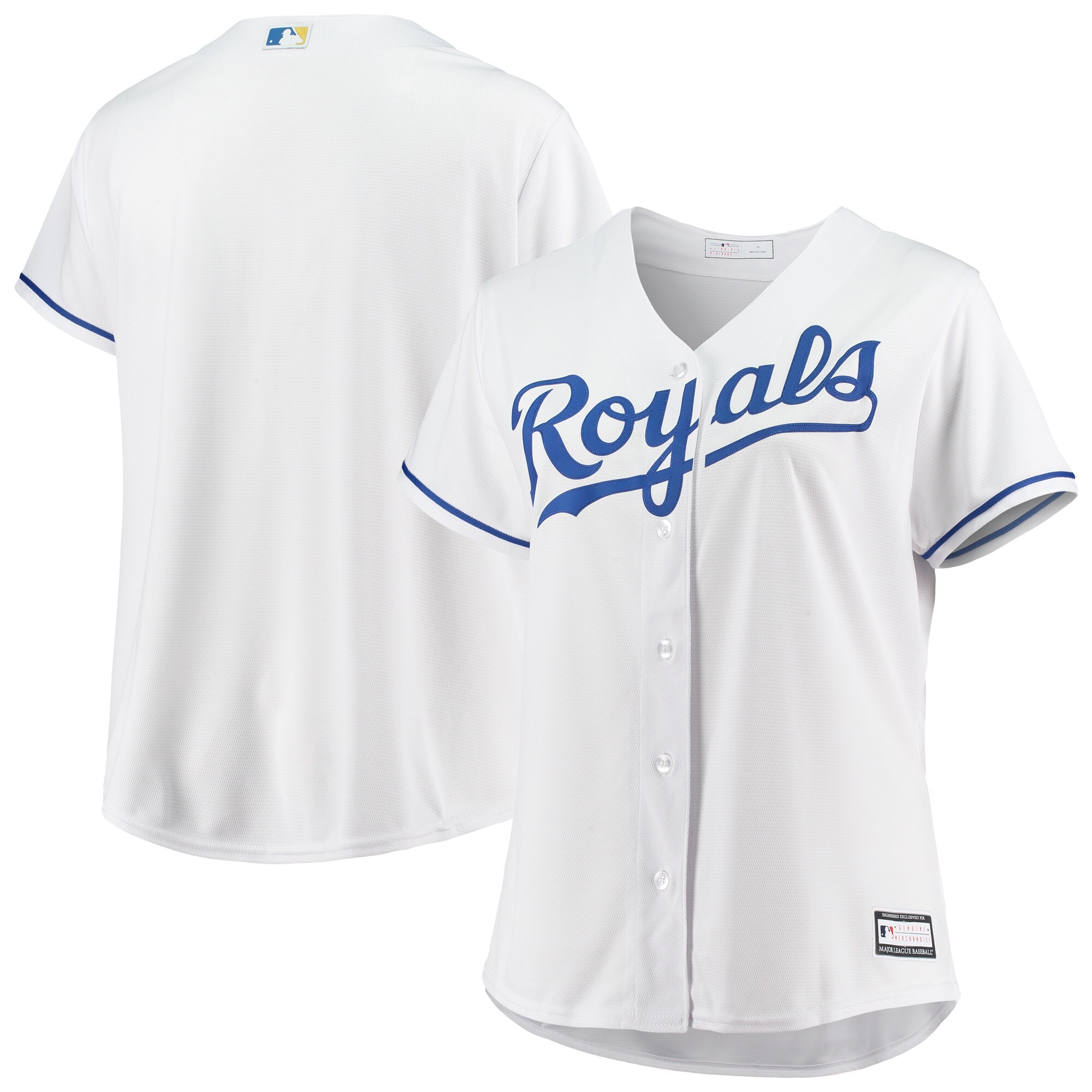 Kansas City Royals Women's Plus Size Home Replica Team Jersey - White - vstockx