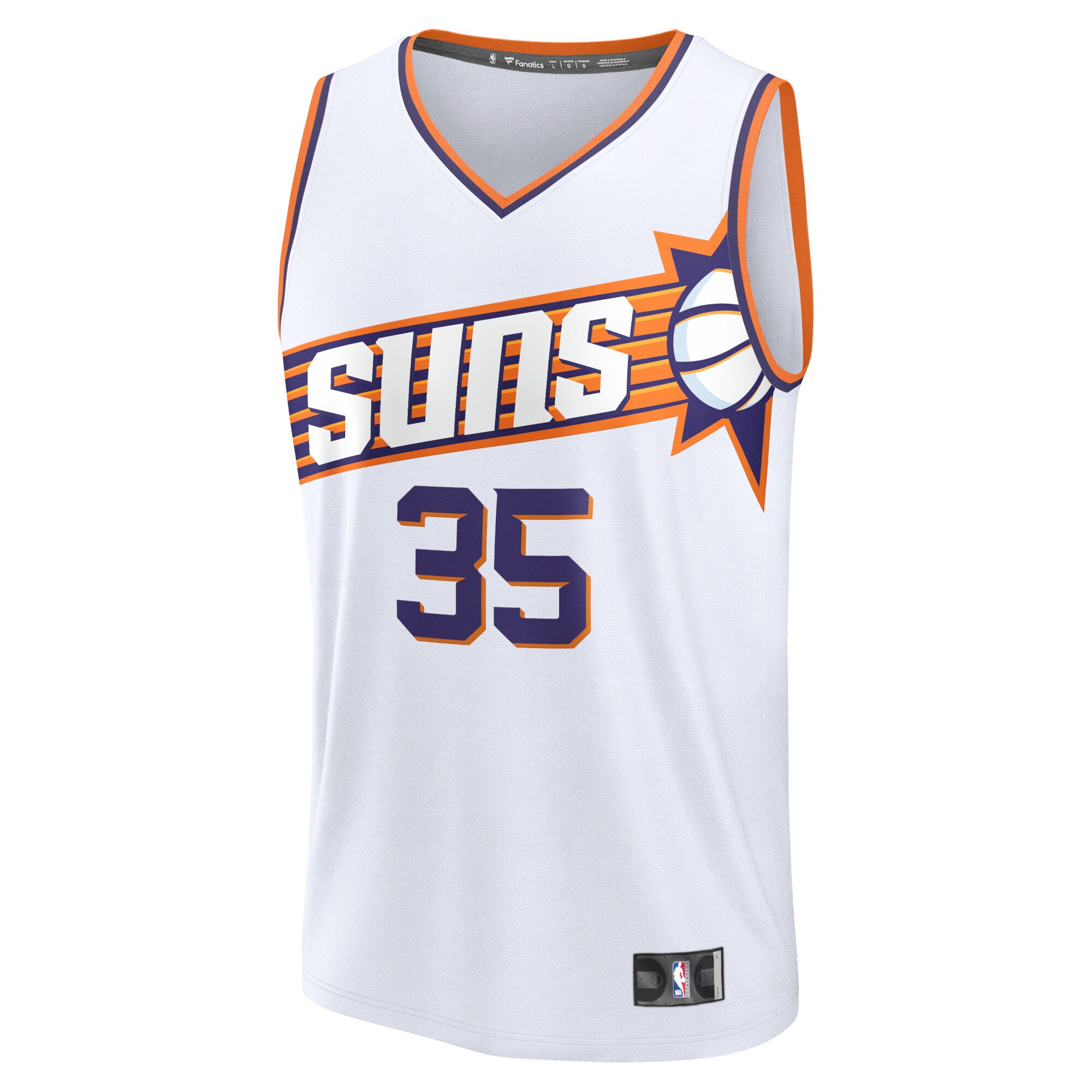 Kevin Durant Phoenix Suns Fanatics Branded 2023/24 Fast Break Replica Jersey - Association Edition - White - vstockx