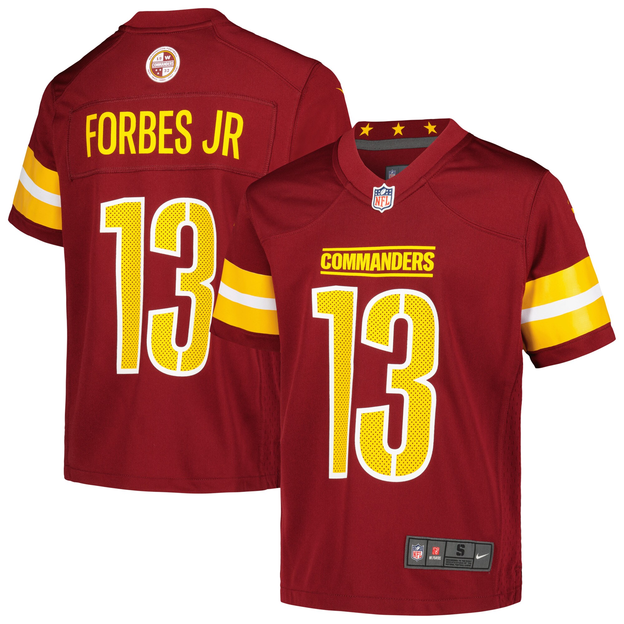 Emmanuel Forbes Jr. Washington Commanders Nike Youth Game Jersey - Burgundy - vstockx