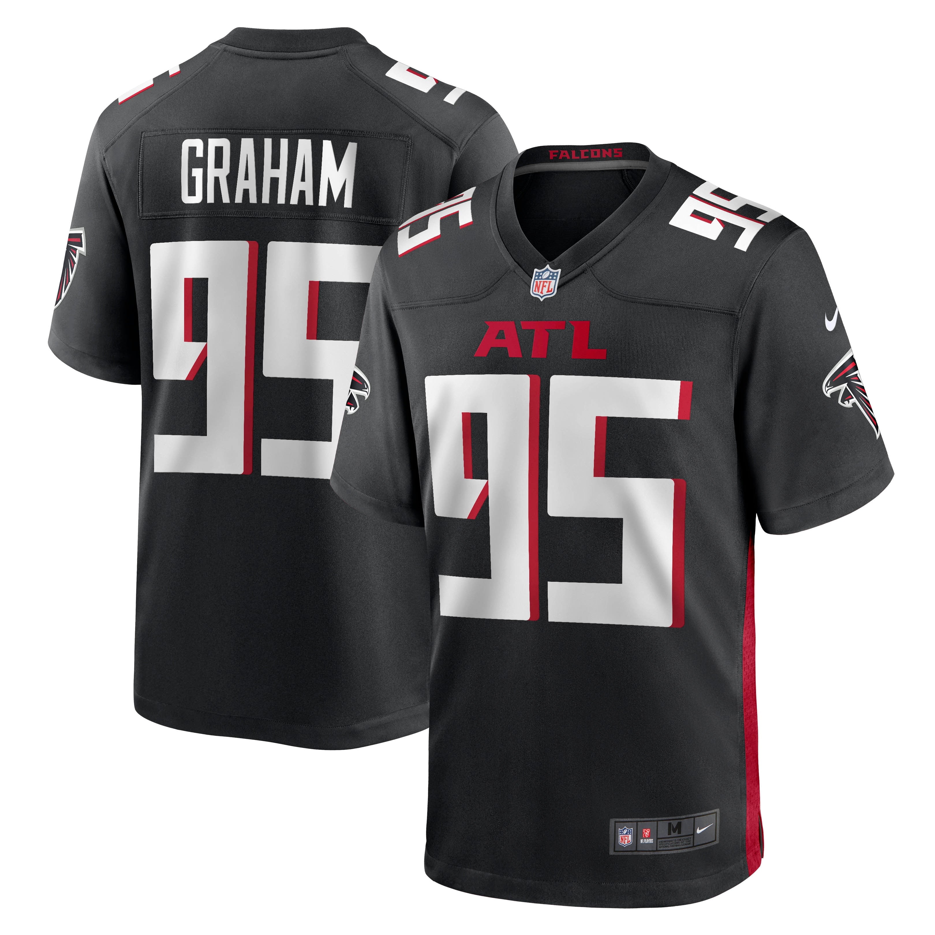 Men's Nike Ta'Quon Graham Black Atlanta Falcons Game Jersey - vstockx