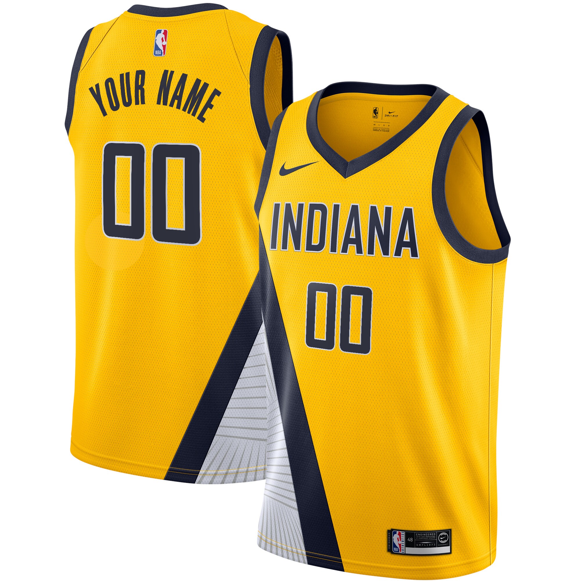 Indiana Pacers Nike 2019/20 Custom Swingman Jersey Yellow - Statement Edition - vstockx