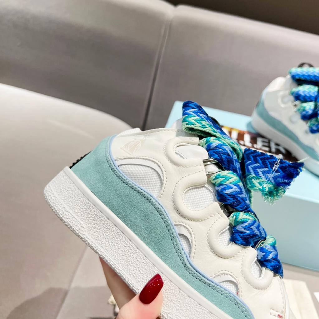 Lanvin Curb Sneaker White Blue - vstockx