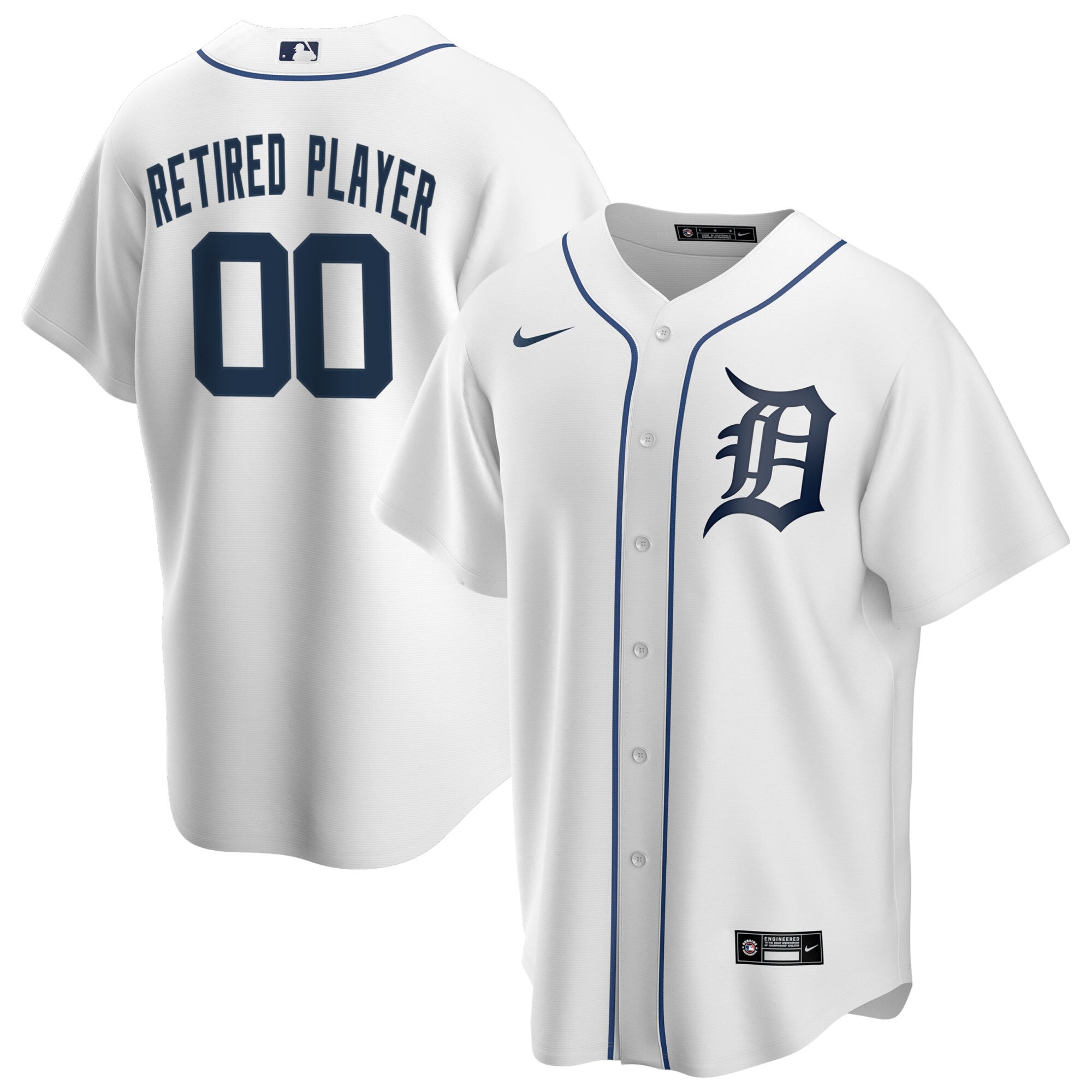 Detroit Tigers Nike Home Pick-A-Player Retired Roster Replica Jersey - White - vstockx