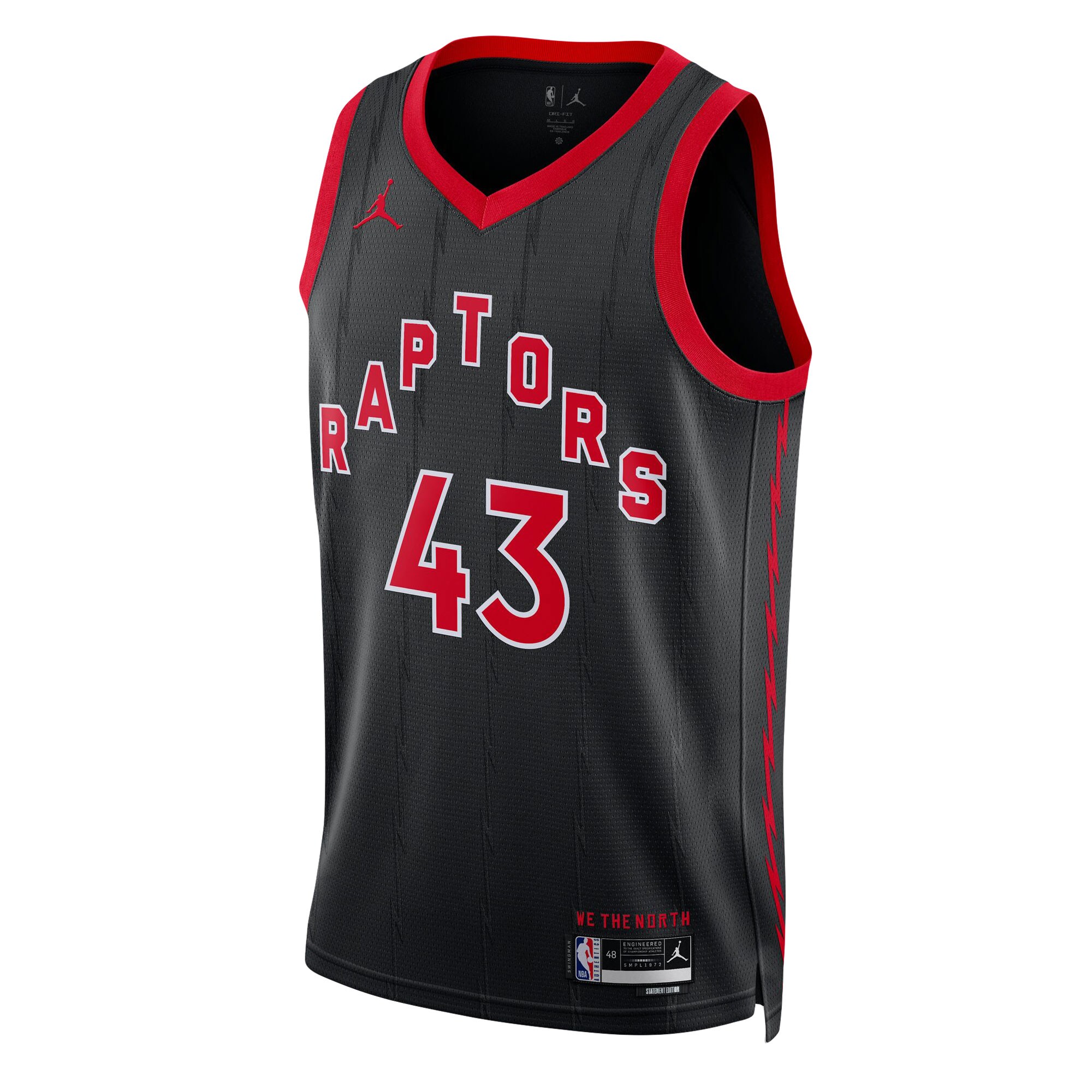 Pascal Siakam Toronto Raptors Jordans Brand Unisex Swingman Jersey - Statement Edition - Black - vstockx