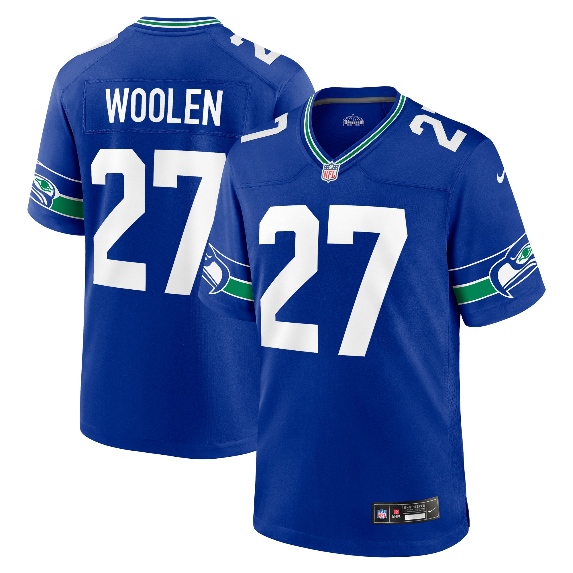 Tariq Woolen Seattle Seahawks Nike Throwback Player Game Jersey - Royal - vstockx