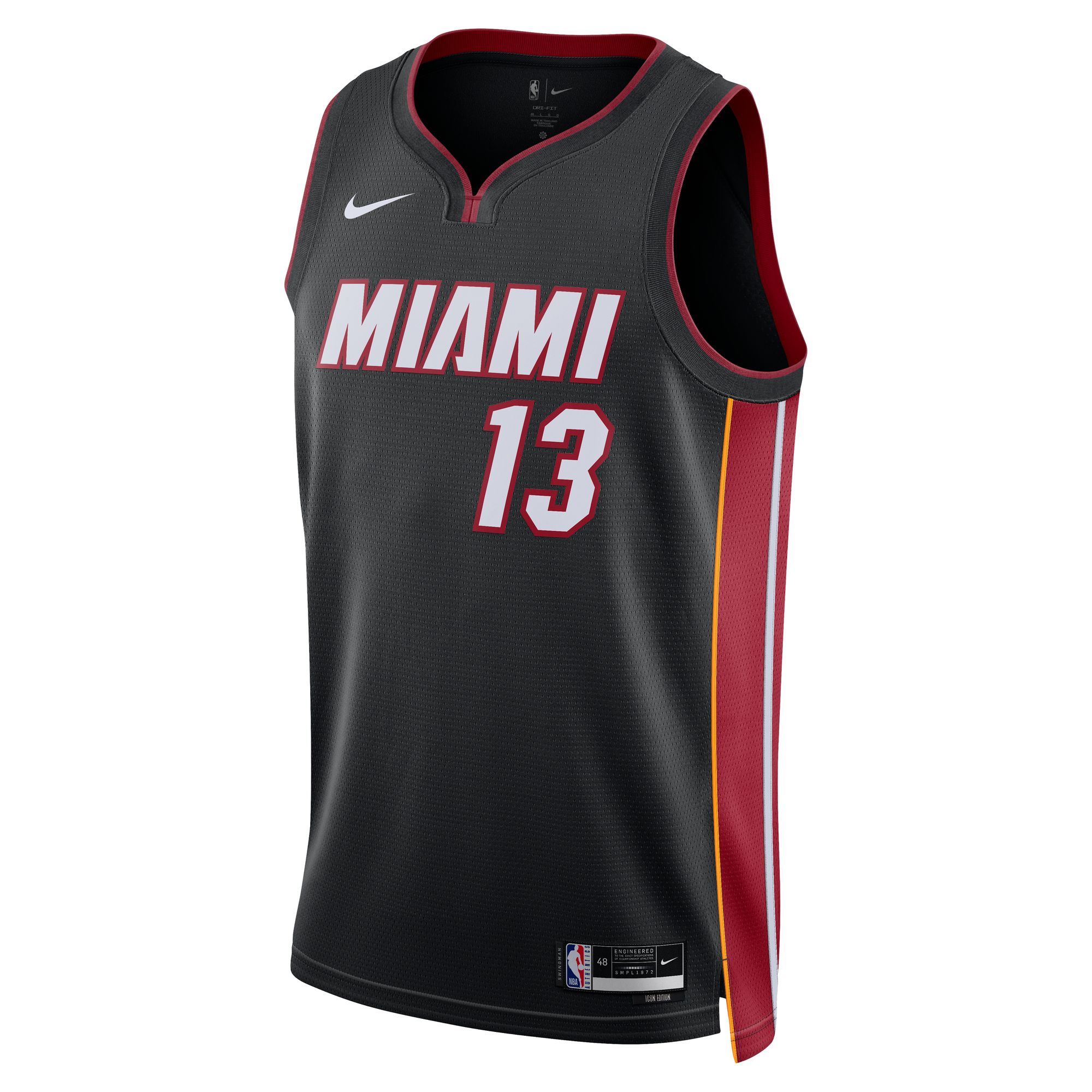 Bam Adebayo Miami Heat Nike Unisex Swingman Jersey - Association Edition - Black - vstockx