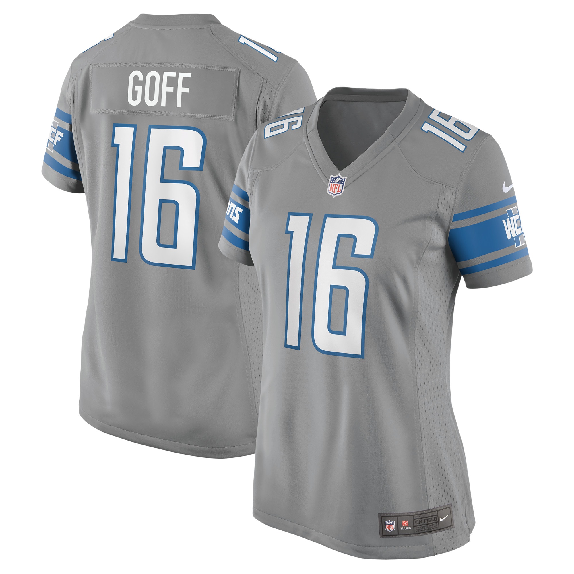 Jared Goff Detroit Lions Nike Women's Game Jersey - Silver - vstockx