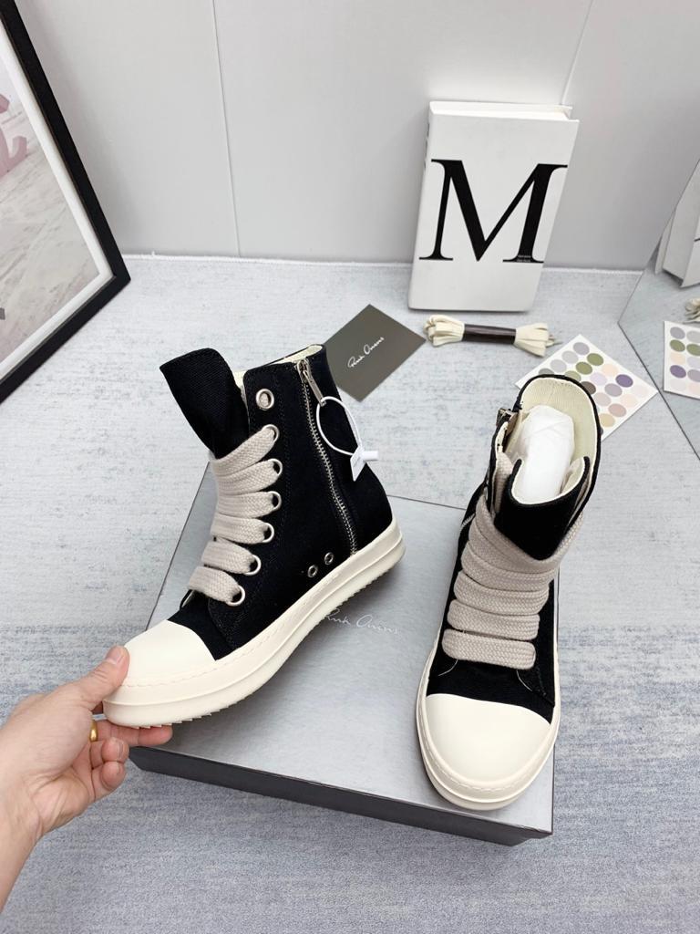 Rick Owens DRKSHDW Jumbo Lace High Black - vstockx