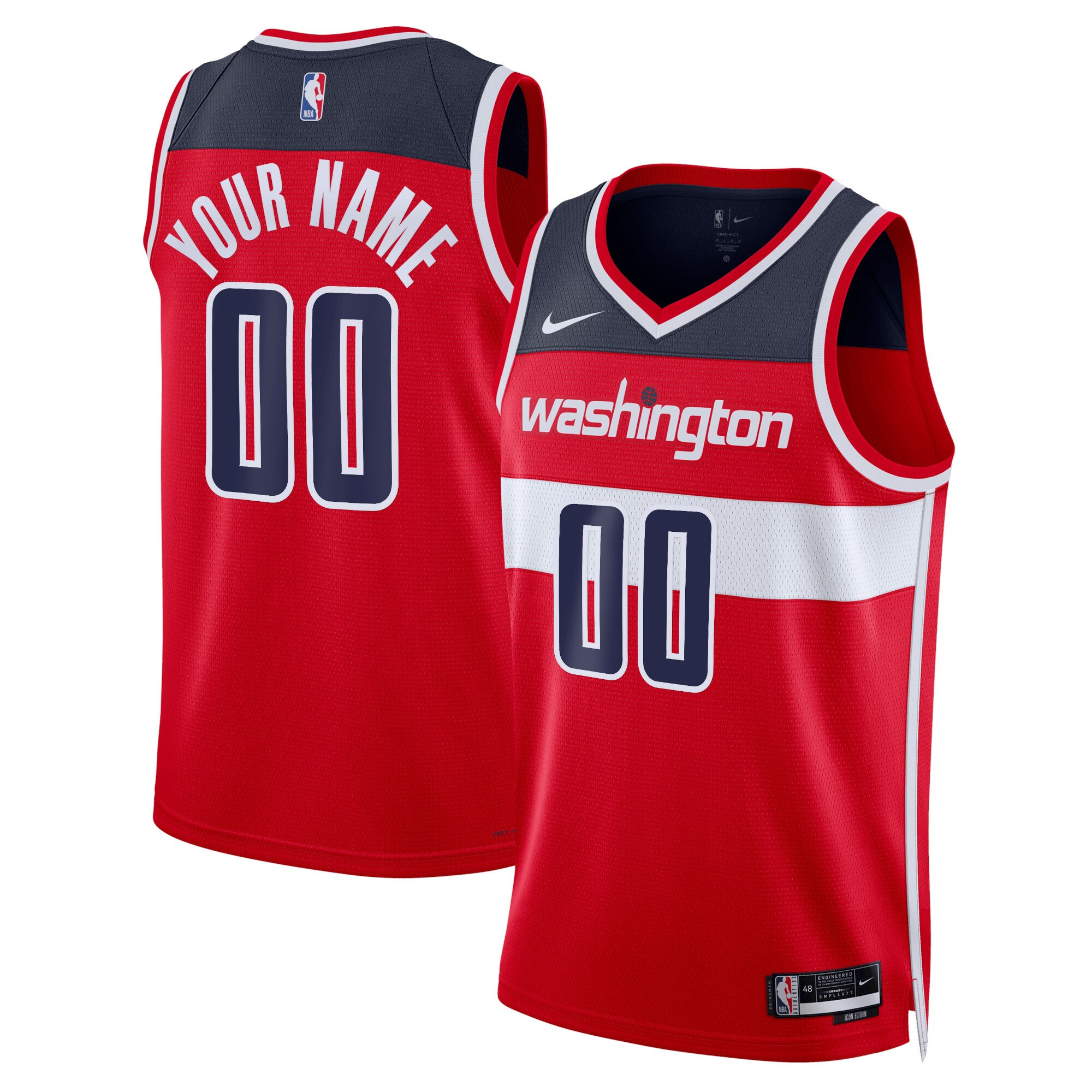 Washington Wizards Nike Unisex Swingman Custom Jersey Red - Icon Edition - vstockx