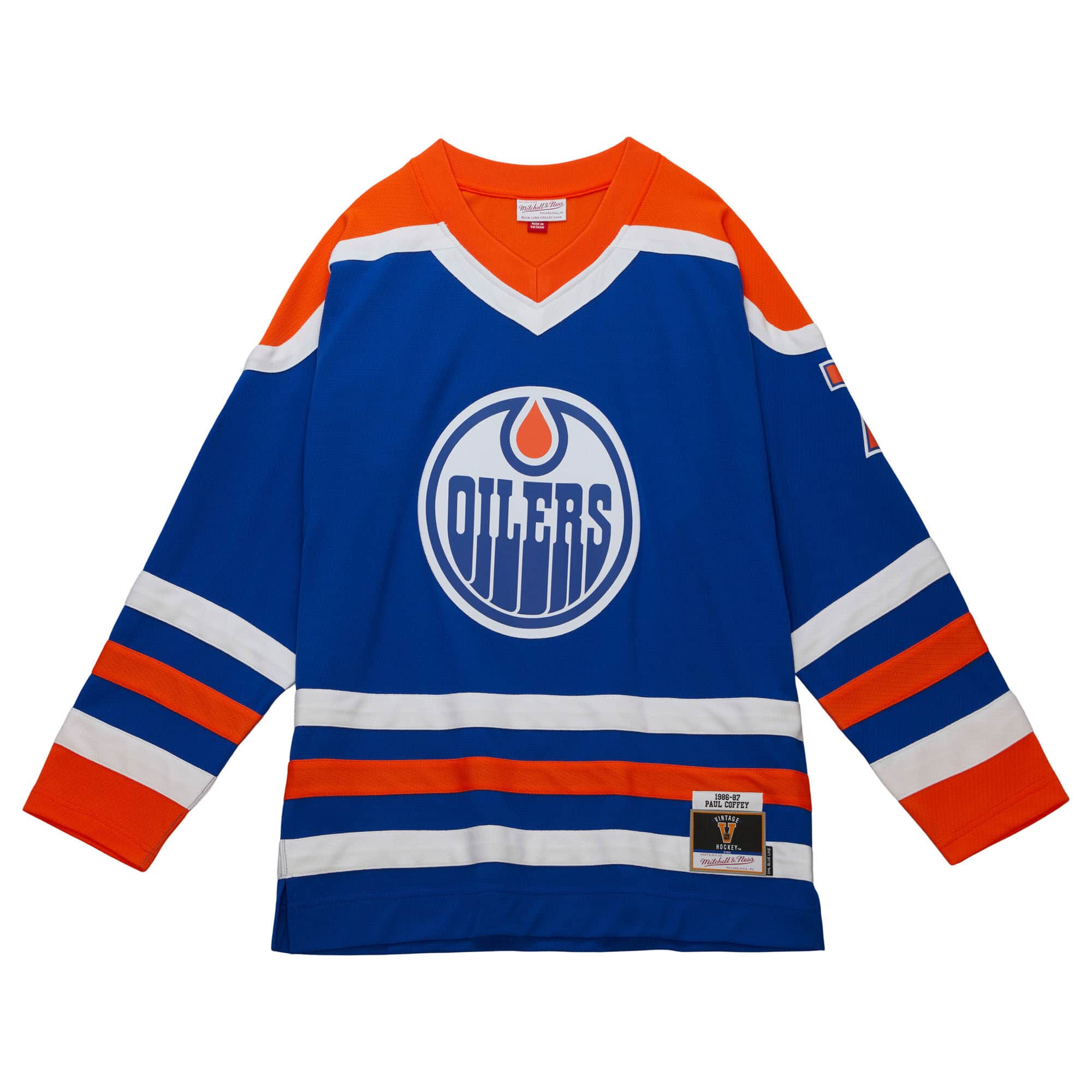 Blue Line Paul Coffey Edmonton Oilers 1986 Jersey - vstockx
