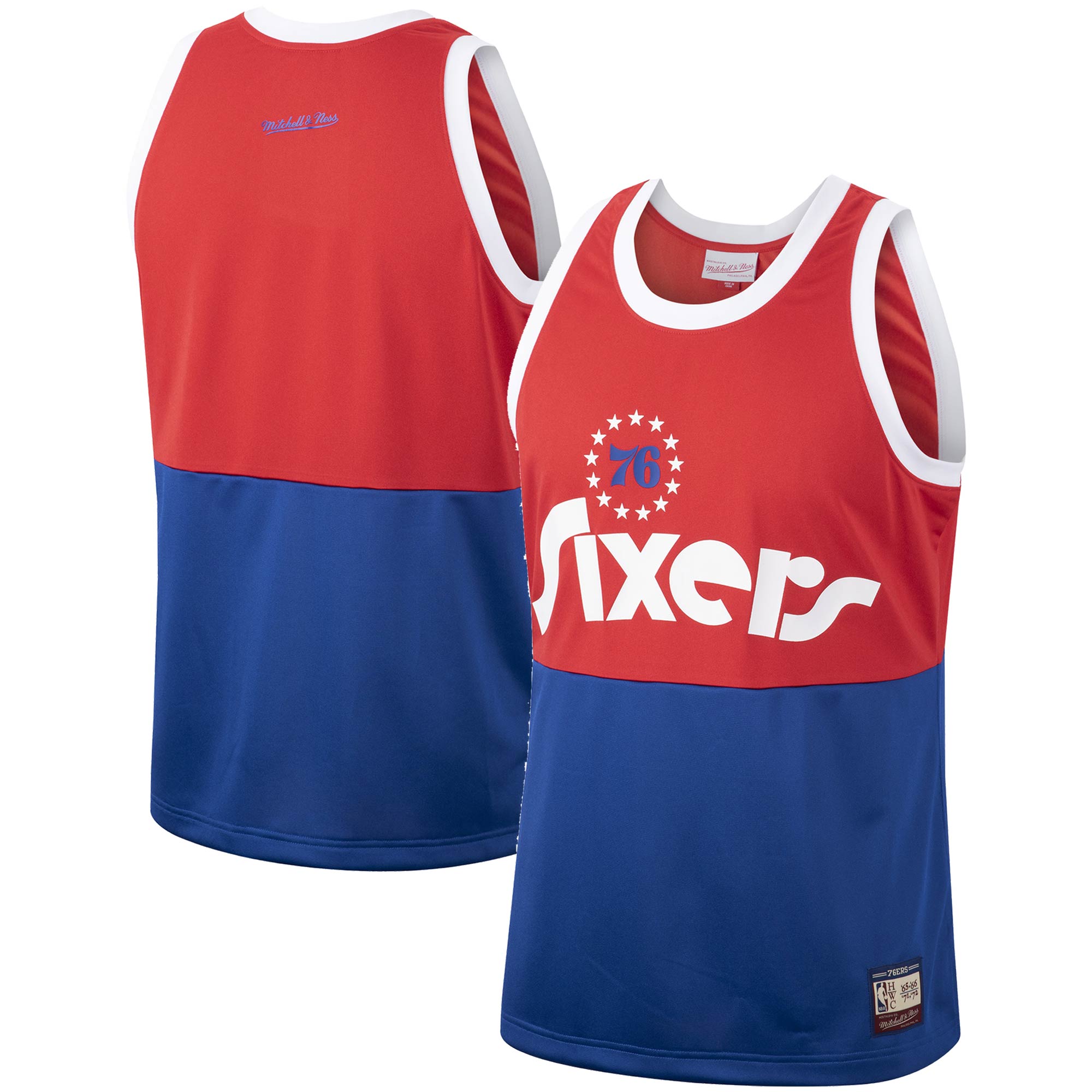 Philadelphia 76ers Mitchell & Ness Hardwood Classics Team Heritage Fashion Jersey - Red - vstockx