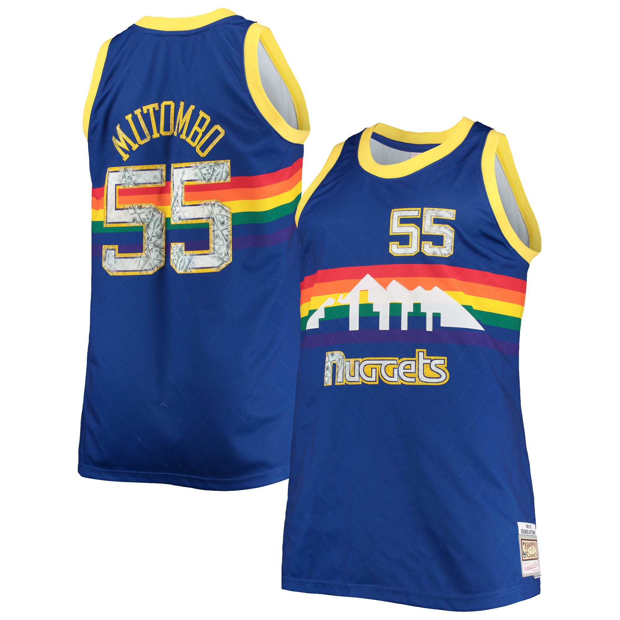 Dikembe Mutombo Denver Nuggets Mitchell & Ness Big & Tall 1991-92 NBA 75th Anniversary Diamond Swingman Jersey - Blue - vstockx