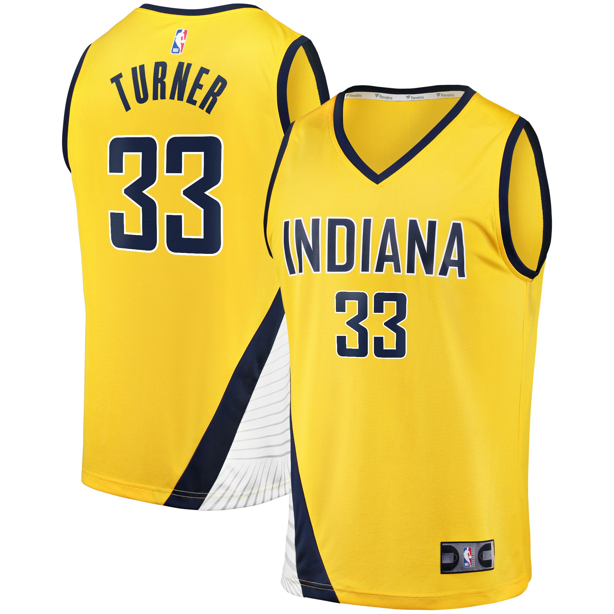 Myles Turner Indiana Pacers Fanatics Branded Fast Break Replica Jersey - Statement Edition - Gold - vstockx