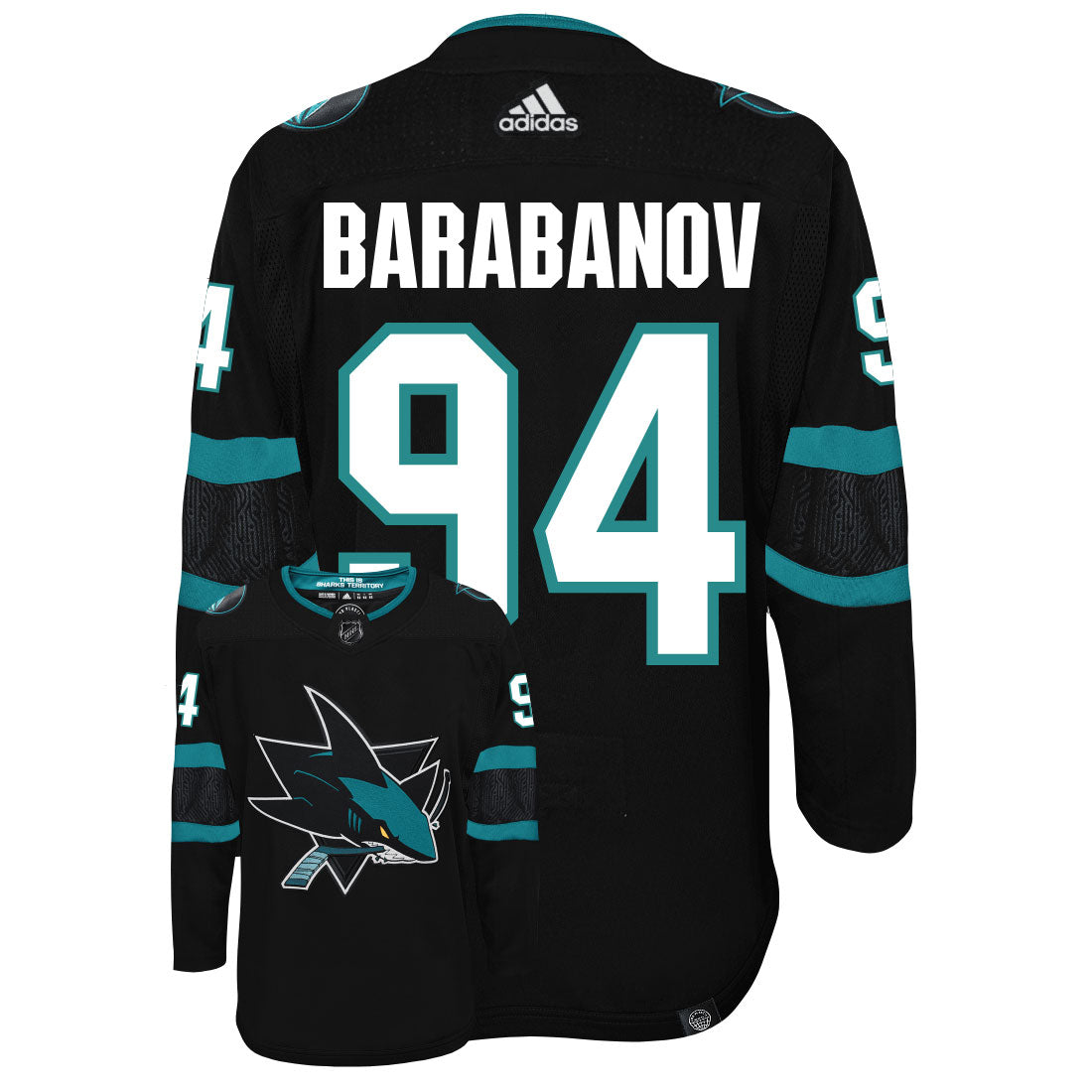 Alexander Barabanov San Jose Sharks Adidas Primegreen Authentic NHL Hockey Jersey - vstockx