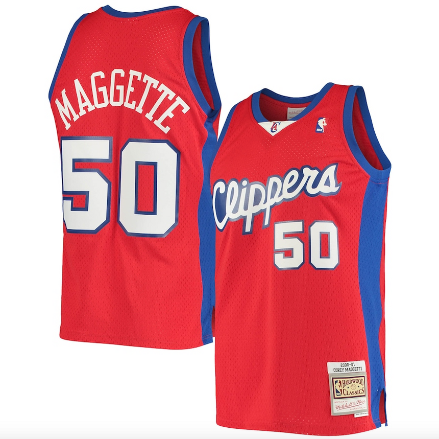 Men's LA Clippers Corey Maggette Mitchell & Ness Red 2004/05 Hardwood Classics Swingman Jersey - vstockx