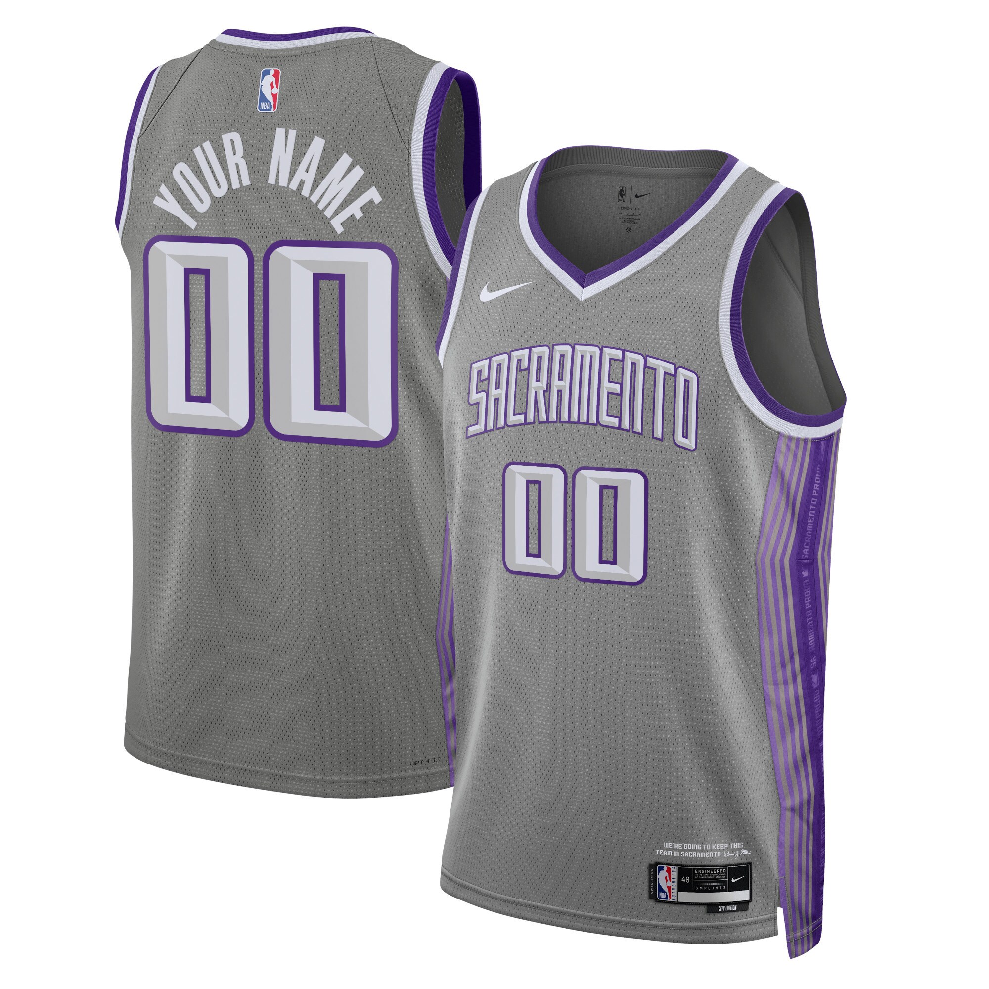 Sacramento Kings Nike Unisex 2022/23 Swingman Custom Jersey - City Edition - Black - vstockx