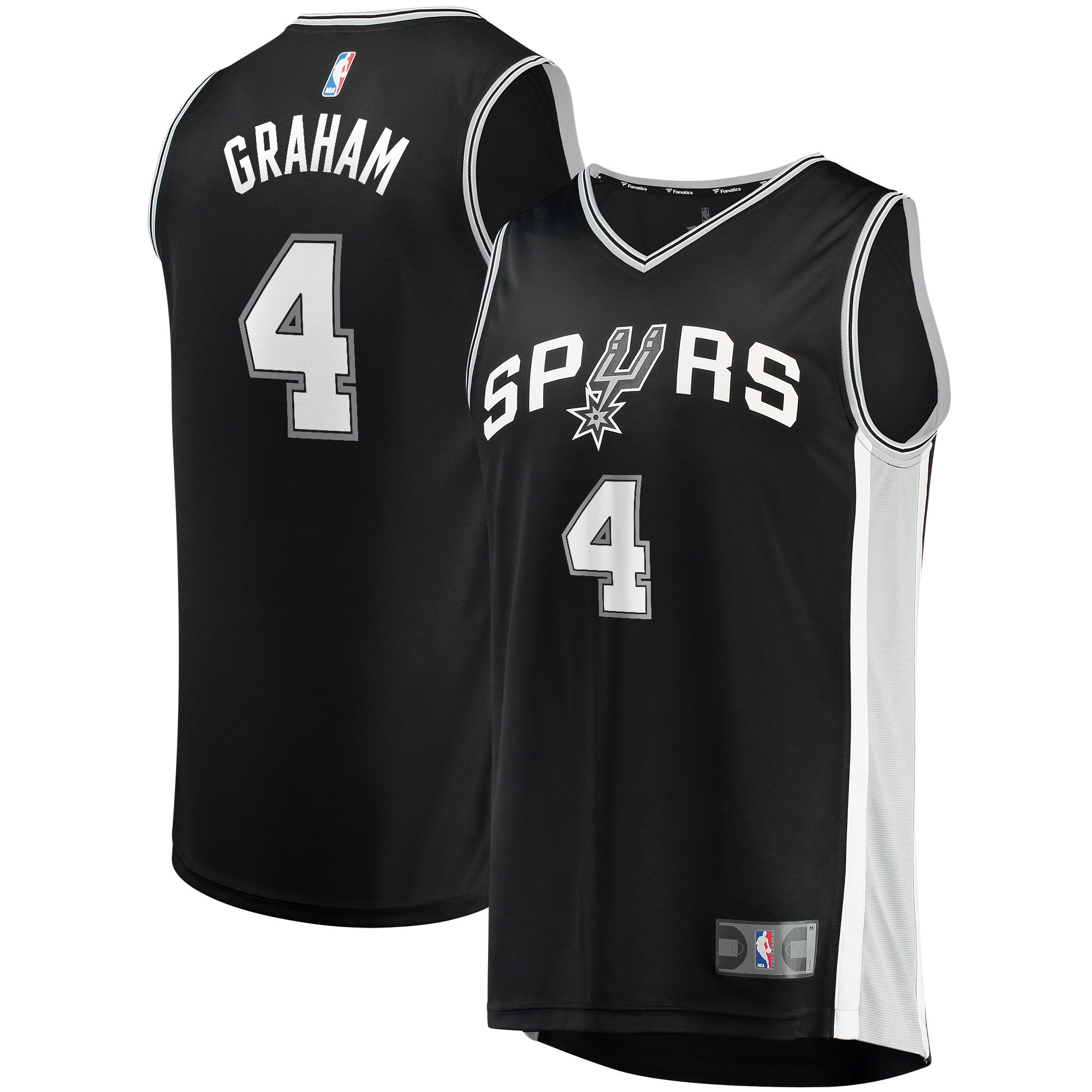 Men's Fanatics Branded Devonte' Graham Black San Antonio Spurs Fast Break Player Jersey - Icon Edition - vstockx